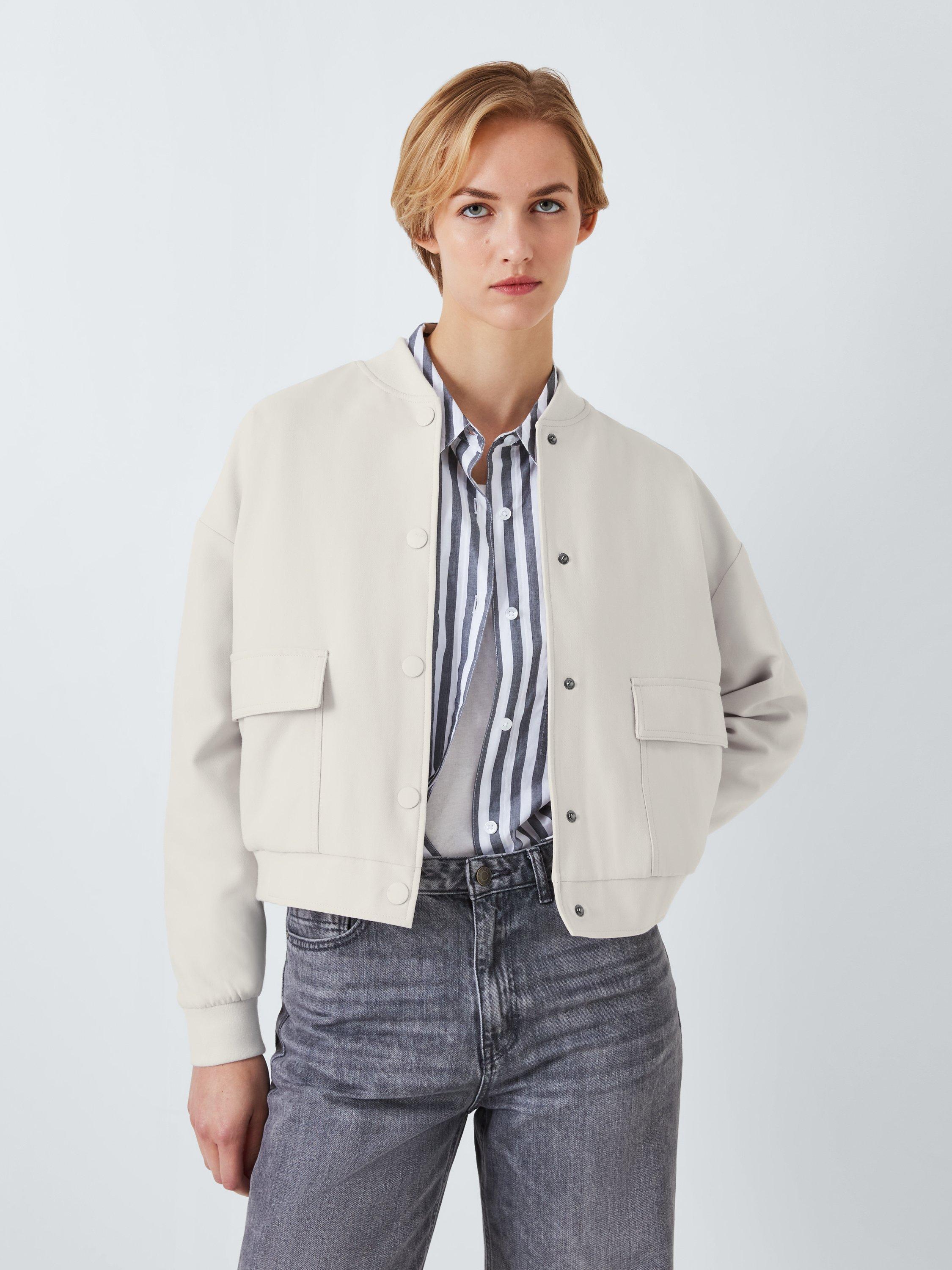 John Lewis ANYDAY Clean Bomber Jacket, Black, Natural