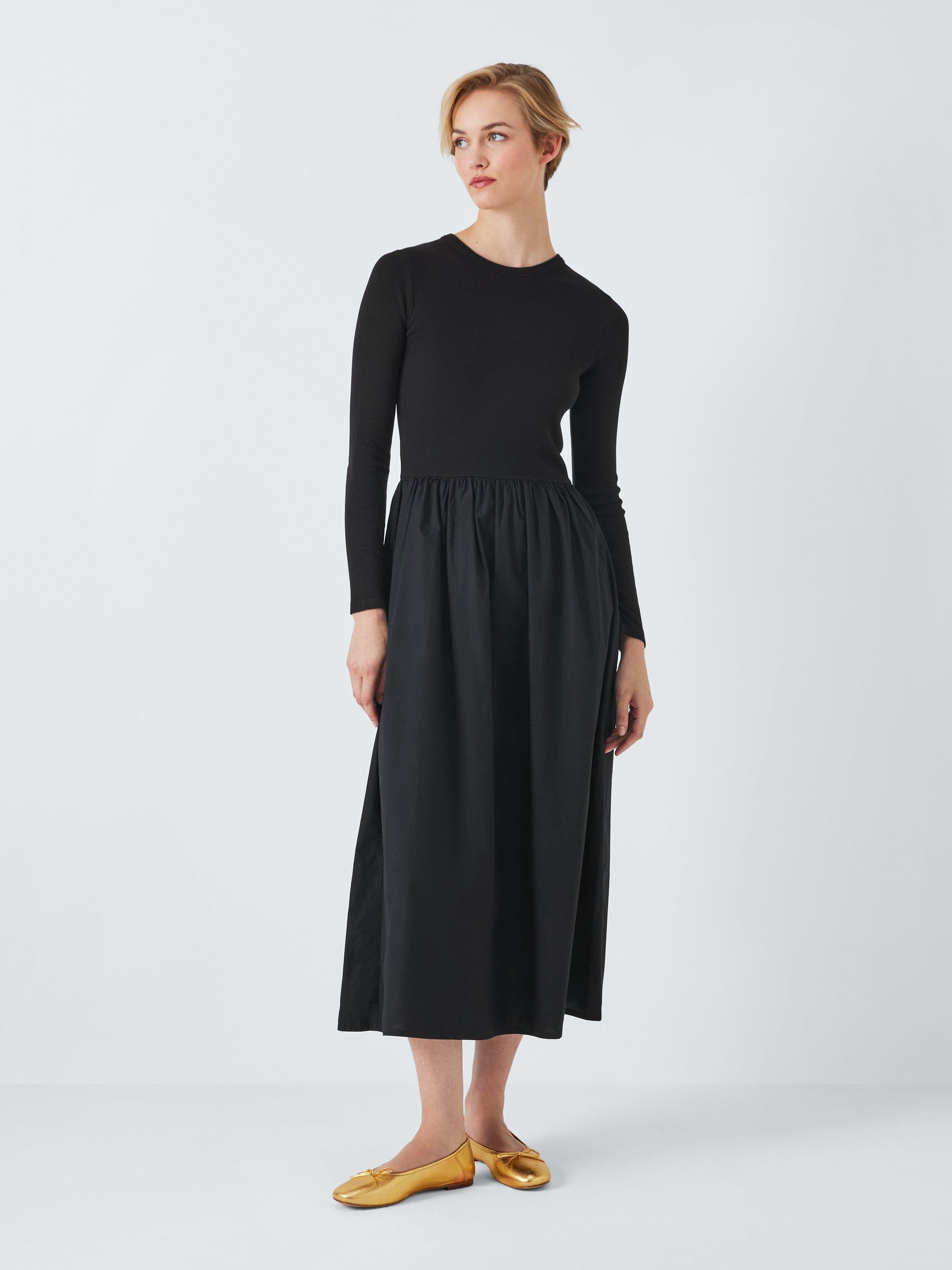 John Lewis ANYDAY Poplin Maxi Dress Black