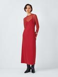 John Lewis ANYDAY Mesh Check Column Dress, Red