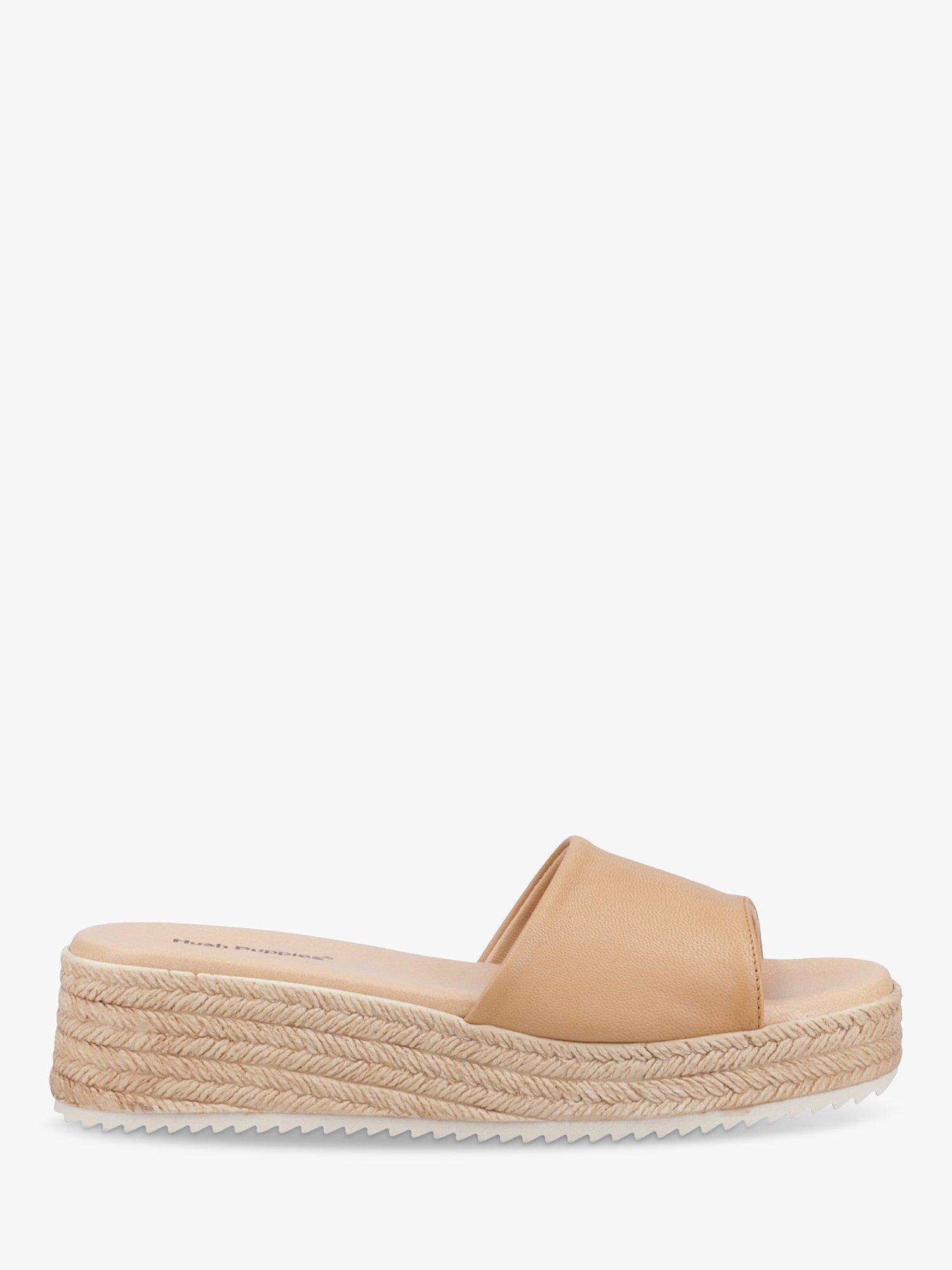 Hush Puppies Robin Leather Espadrille Sliders, Tan