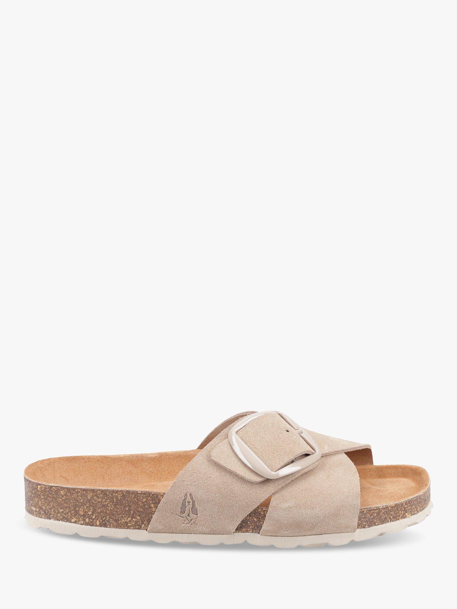 Hush Puppies Becky Suede Cross Strap Sliders, Taupe