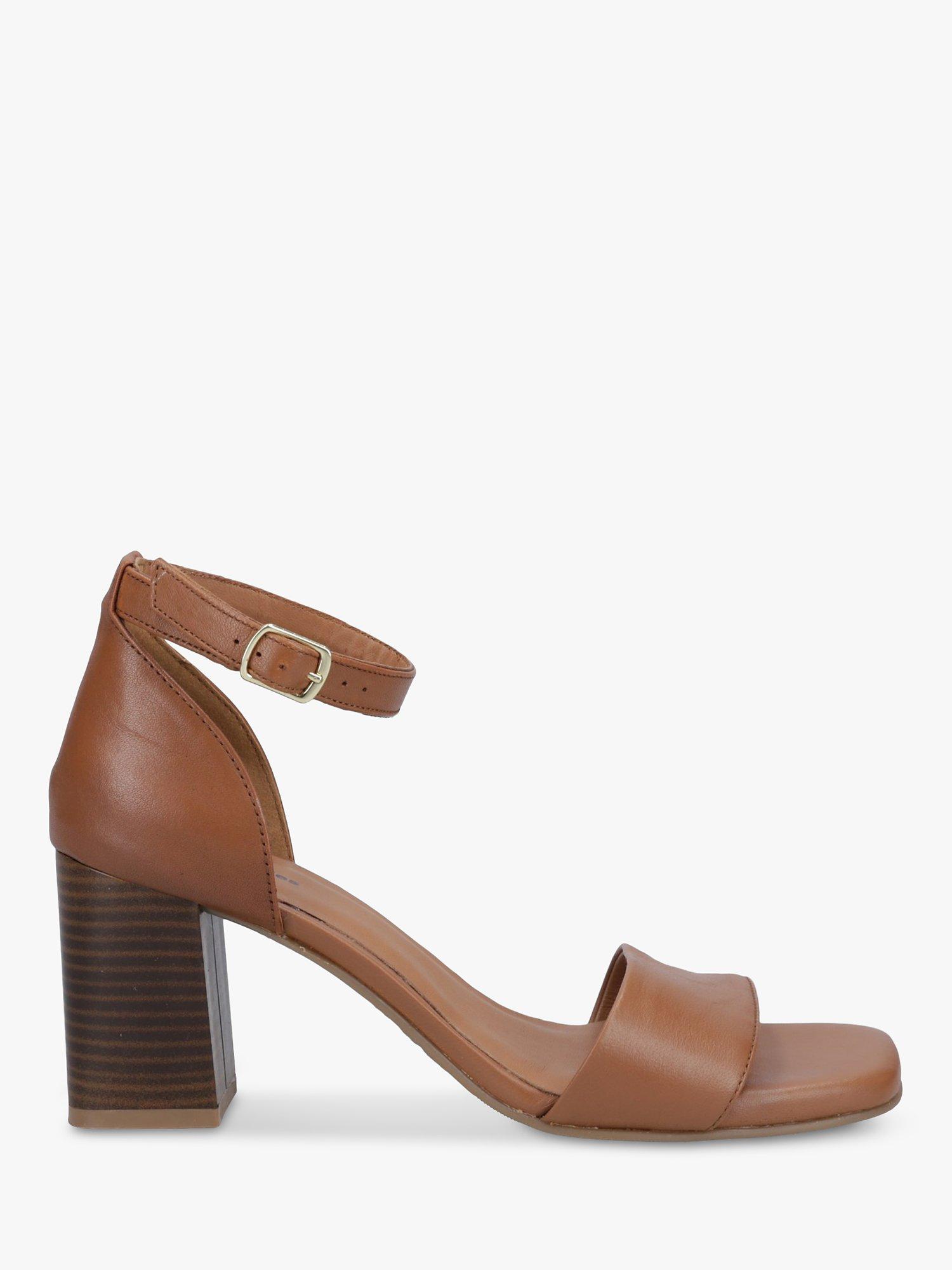 Hush Puppies Kelsey Leather Block Heel Sandals, Tan