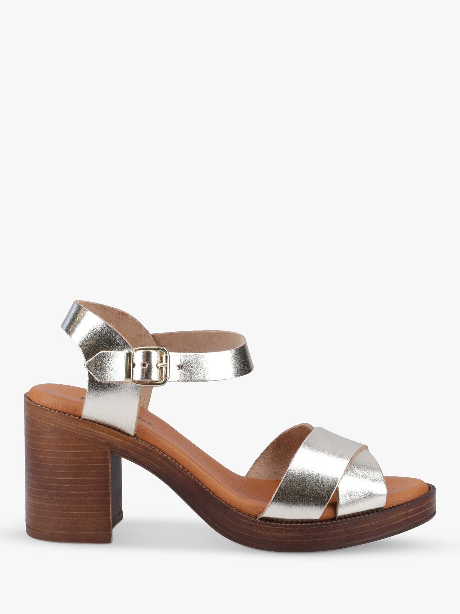 Hush Puppies Georgia Leather Buckle Sandal, Gold