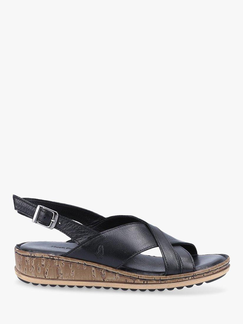 Hush Puppies Elena Cross Over Wedge Sandals, Black