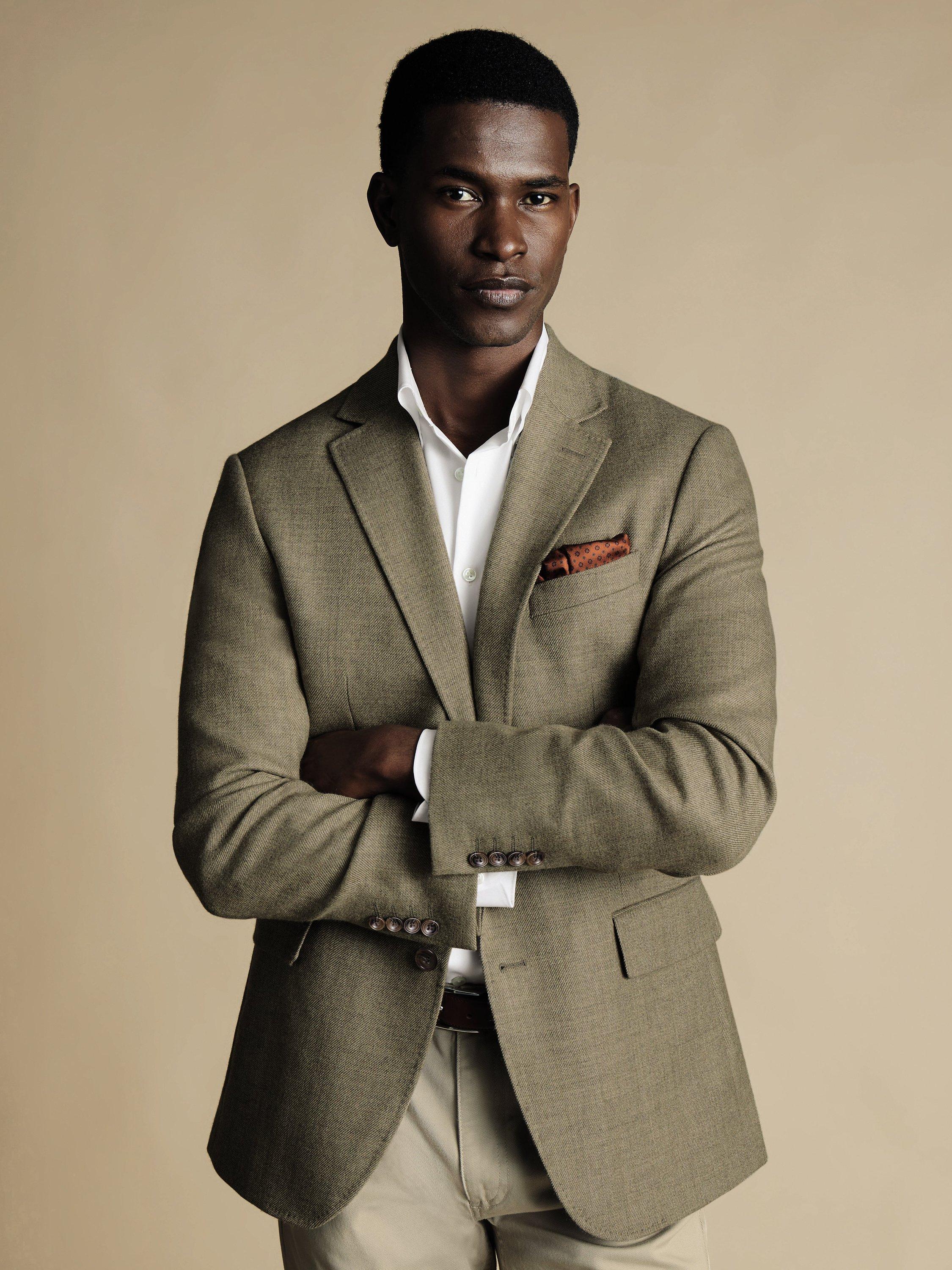 Charles Tyrwhitt Twill Wool Slim Fit Jacket, Oatmeal