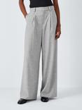 John Lewis ANYDAY Super Wide Leg Trousers, Light Grey