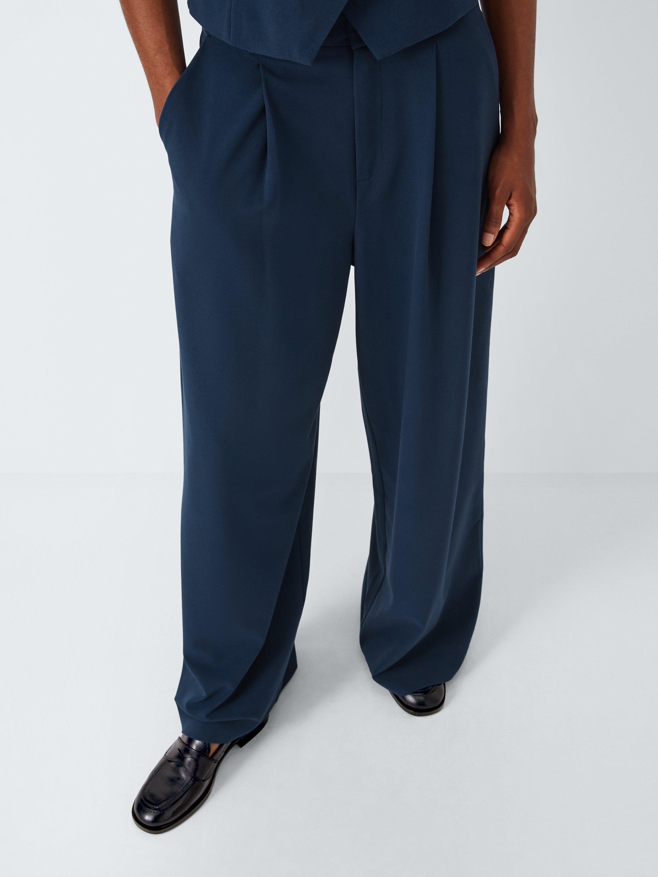 Product image 6 of 7, which shows John Lewis ANYDAY Super Wide Leg Trousers, Navy, 20