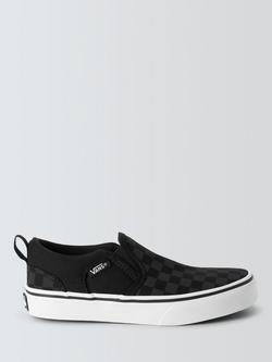 Vans Kids' Asher Slip-On Trainers, Black