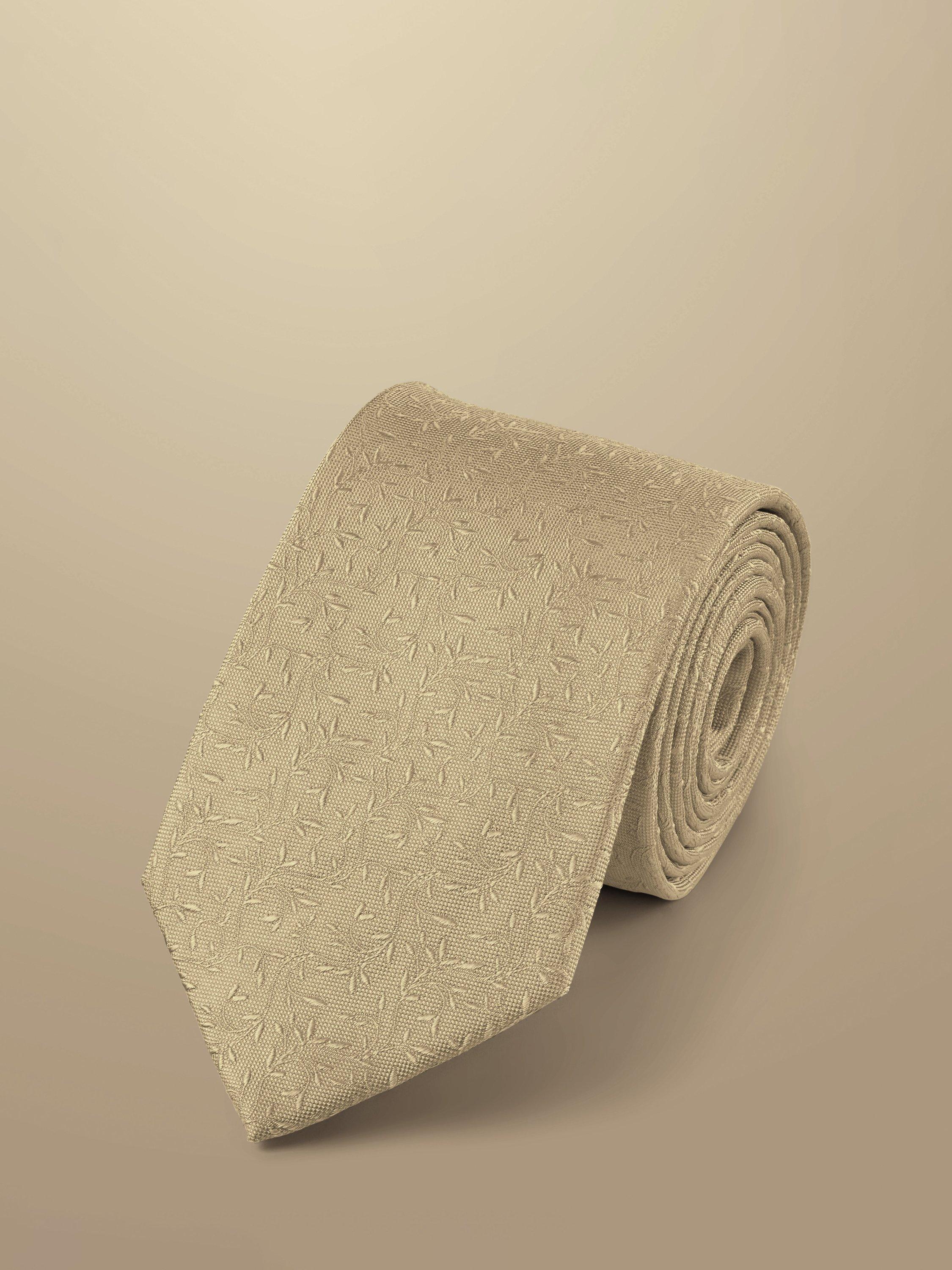 Charles Tyrwhitt Floral Textured Silk Tie, Taupe