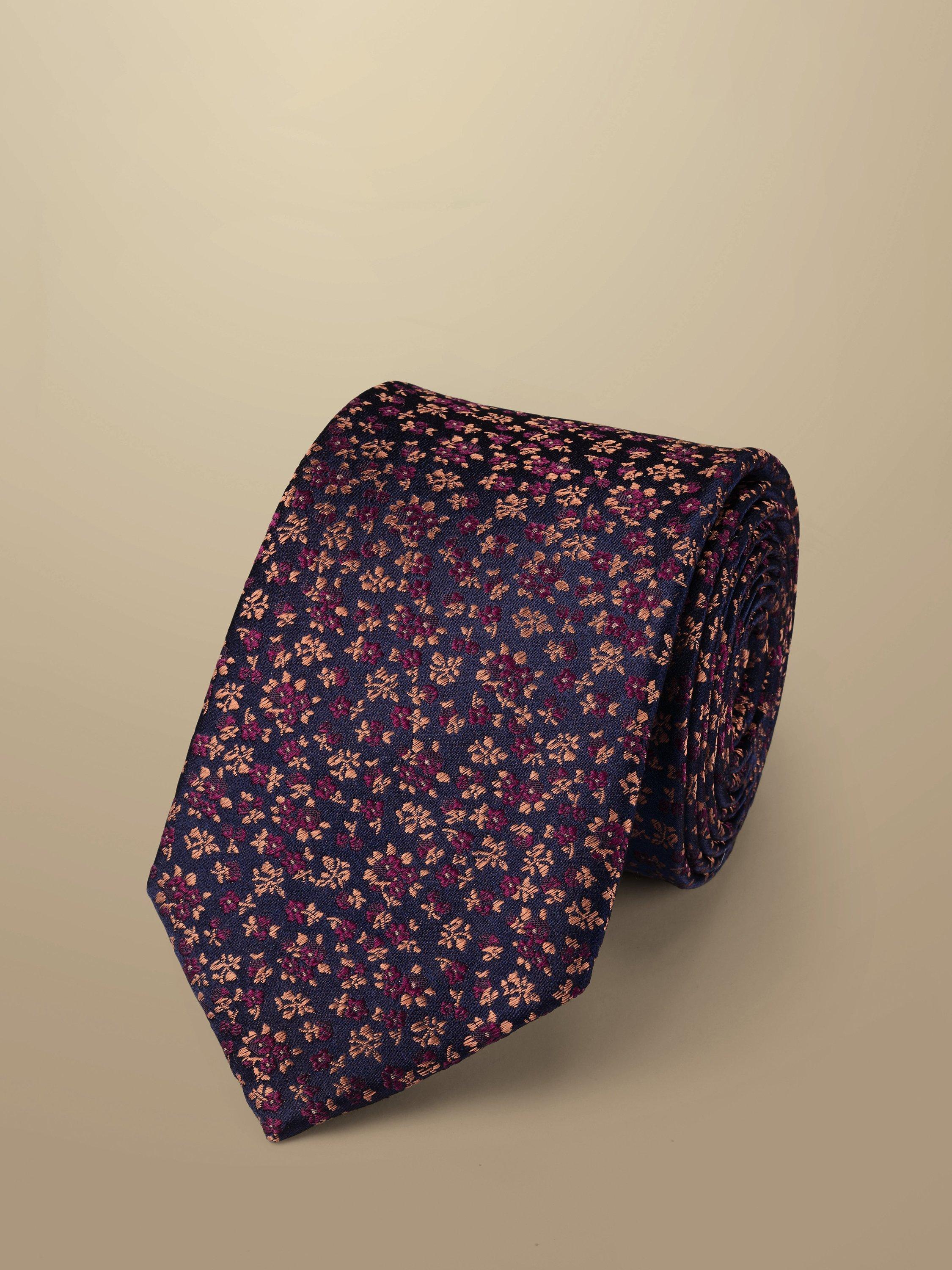 Charles Tyrwhitt Floral Print Silk Tie