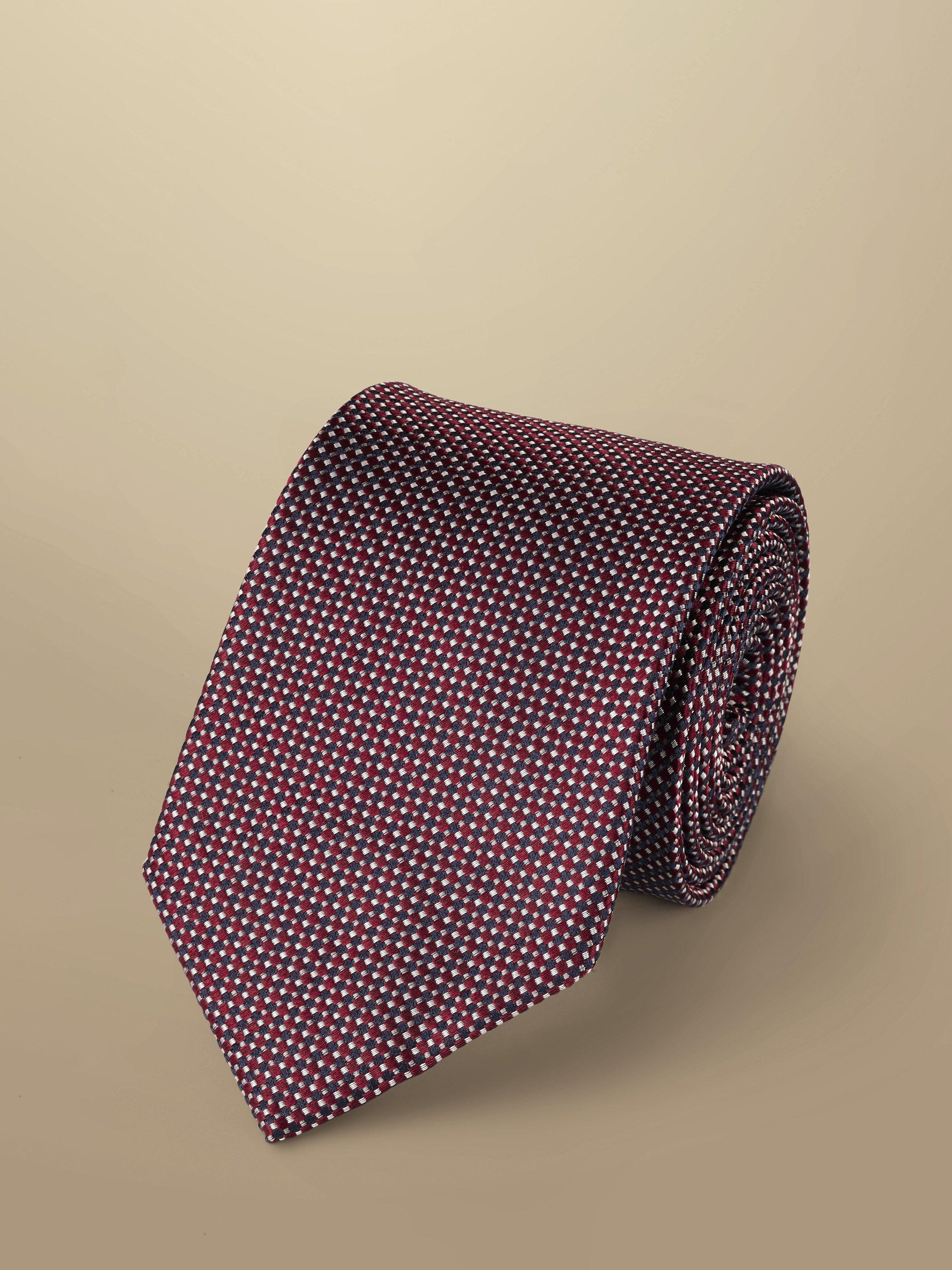 Charles Tyrwhitt Printed Silk Tie, Dark Red
