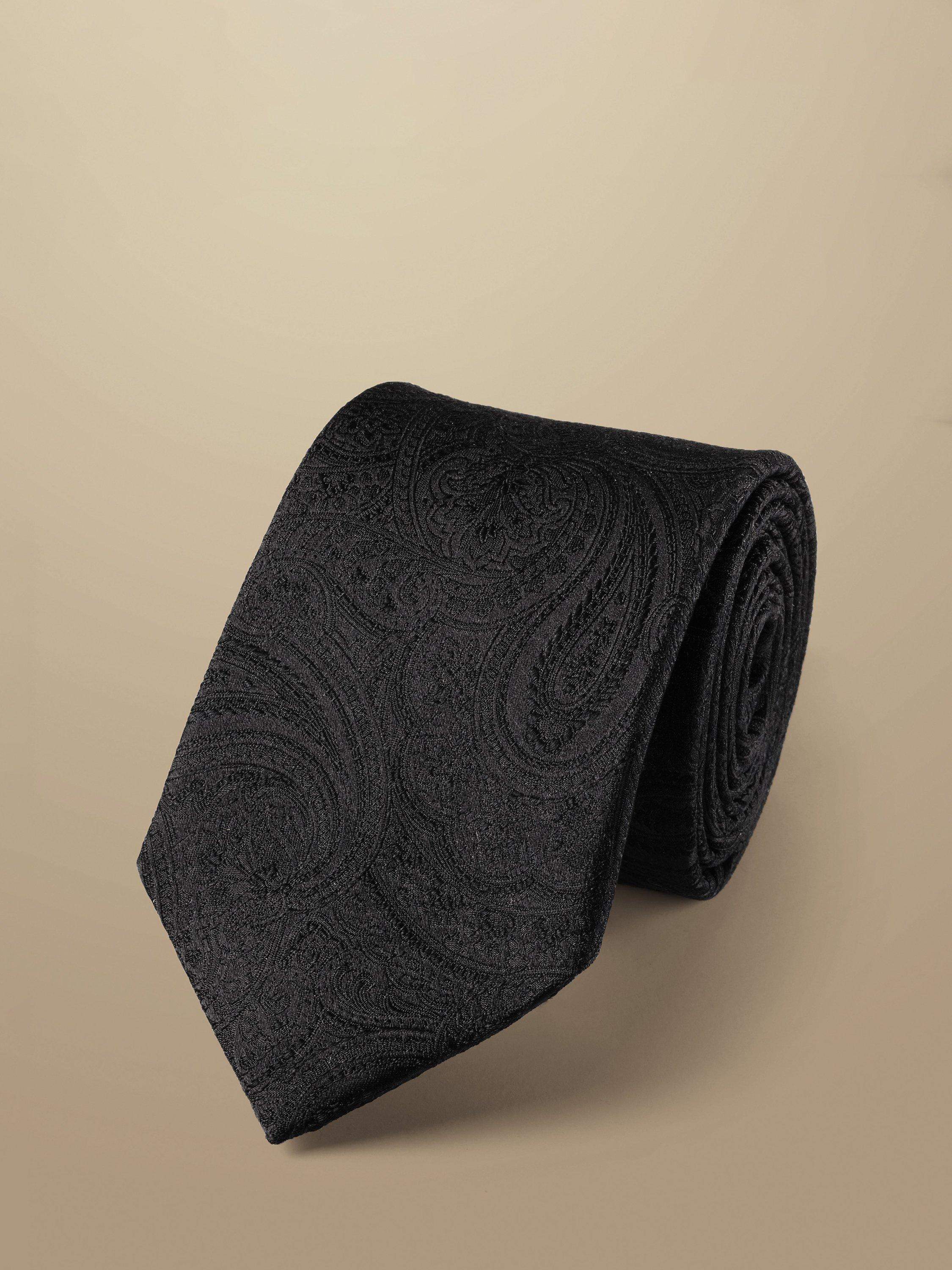Charles Tyrwhitt Paisley Silk Tie, Black