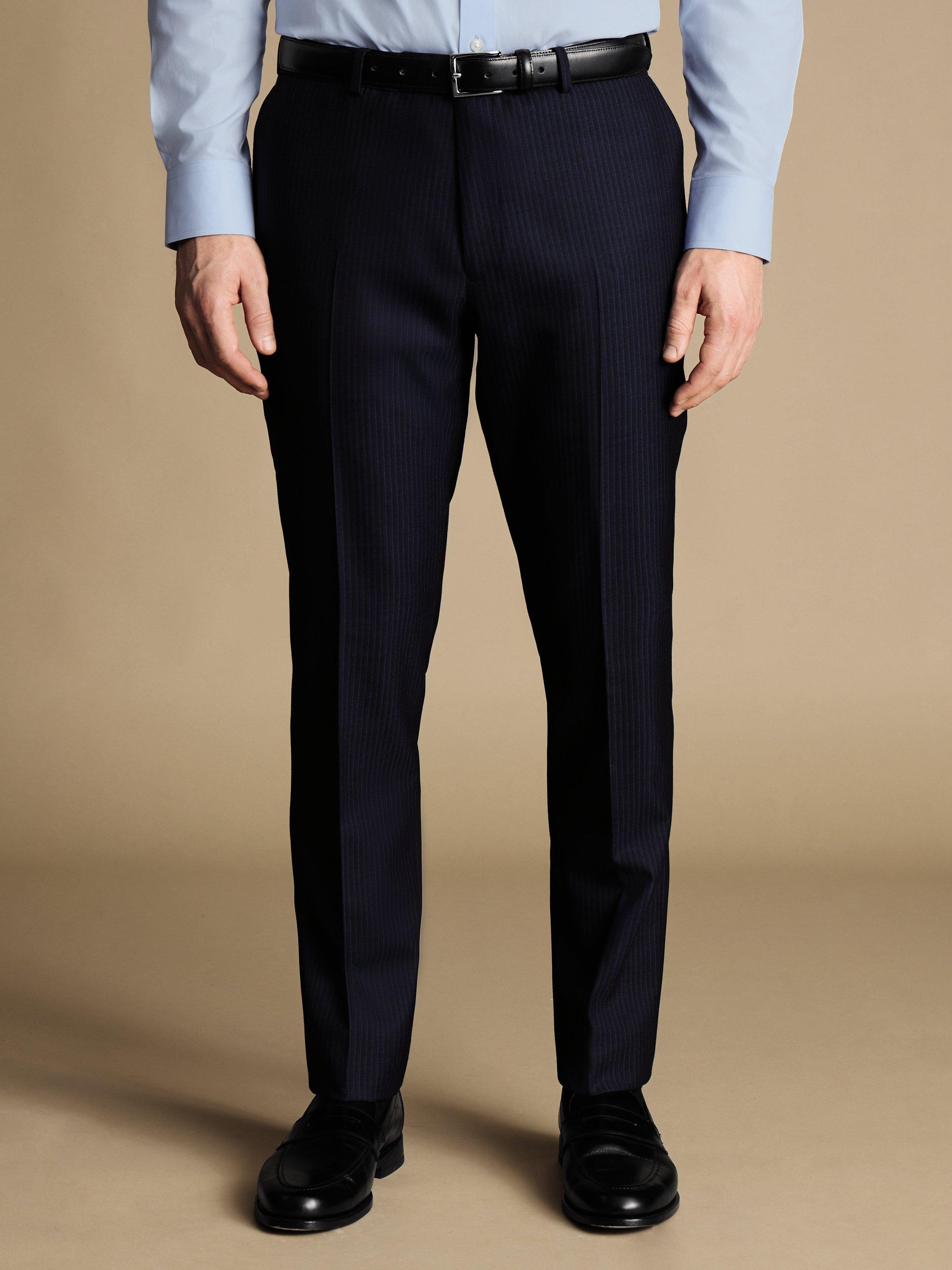Charles Tyrwhitt Stripe Slim Fit Suit Trousers, Navy