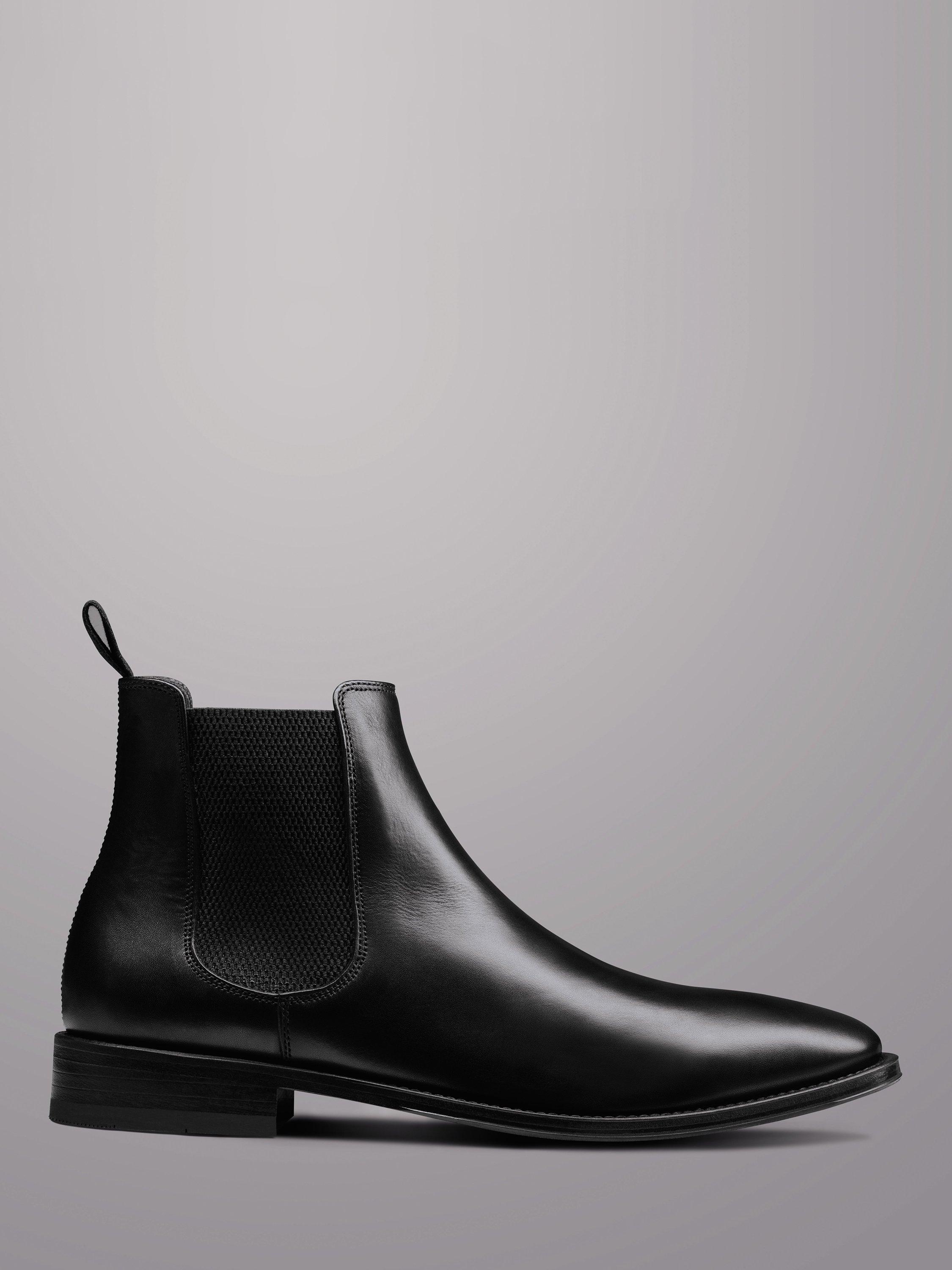 Product image 1 of 4, which shows Charles Tyrwhitt Leather Chelsea Boots, Black, 10