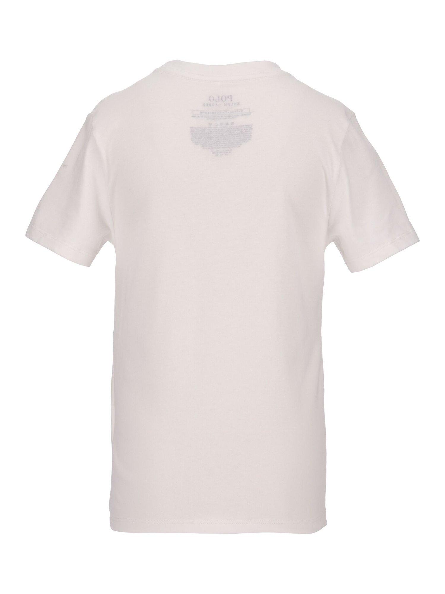 Product image 2 of 3, which shows Polo Ralph Lauren Kids' Logo Crew Neck Under T-Shirts, Pack of 2, White, M