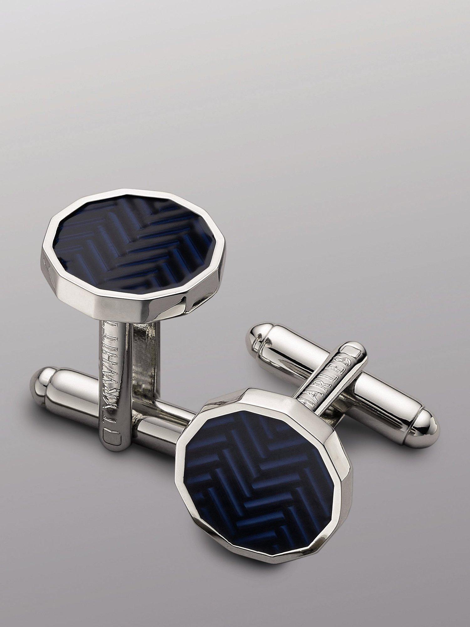 Charles Tyrwhitt Enamel Patterned Cufflinks, Navy