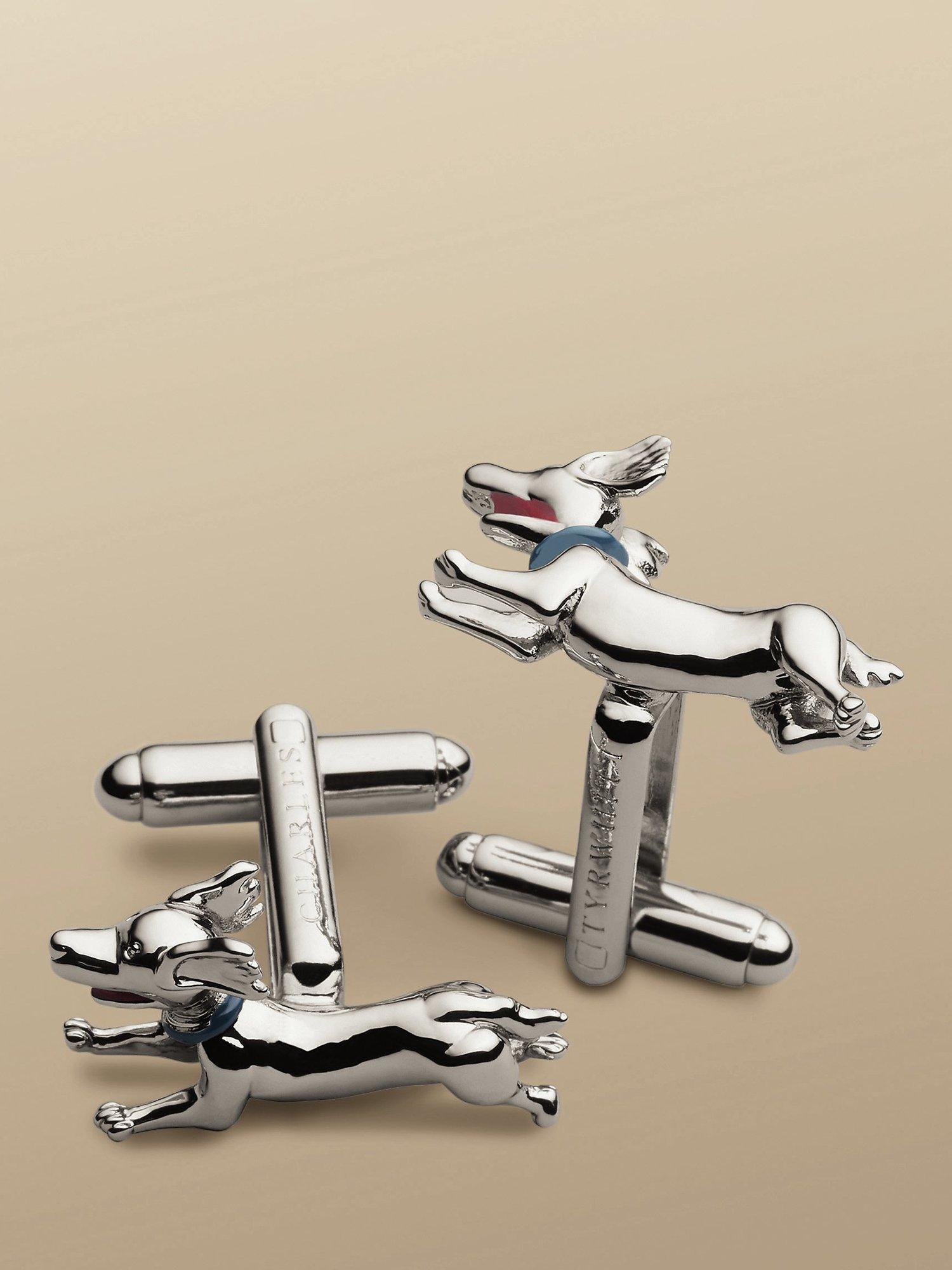 Charles Tyrwhitt Conversational Patterned Cufflinks, Silver