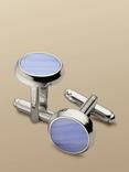 Charles Tyrwhitt Luxury Plain Cufflinks, Silver Grey