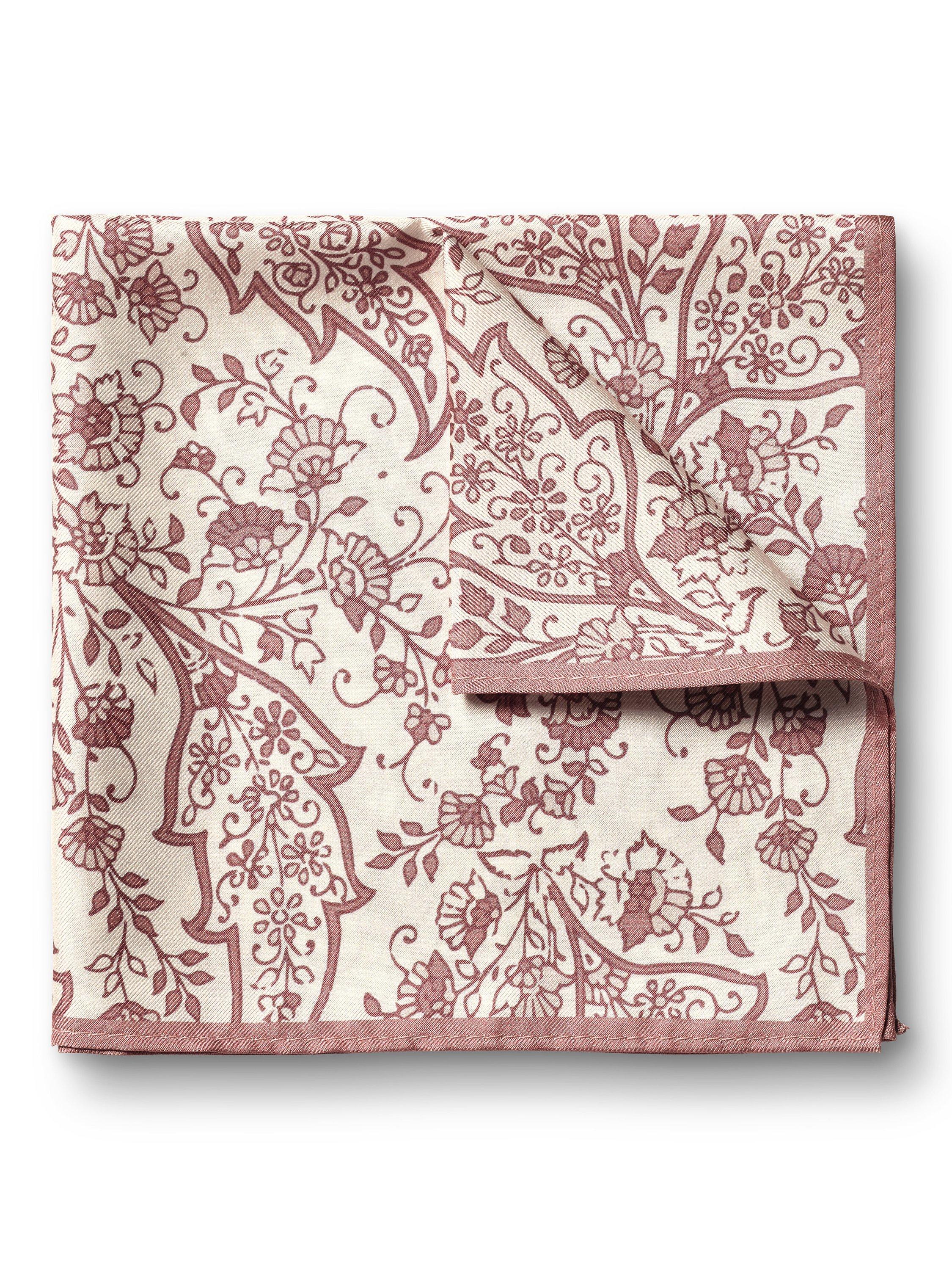 Charles Tyrwhitt Silk Pocket Square Paisley Handkerchief, Light Pink