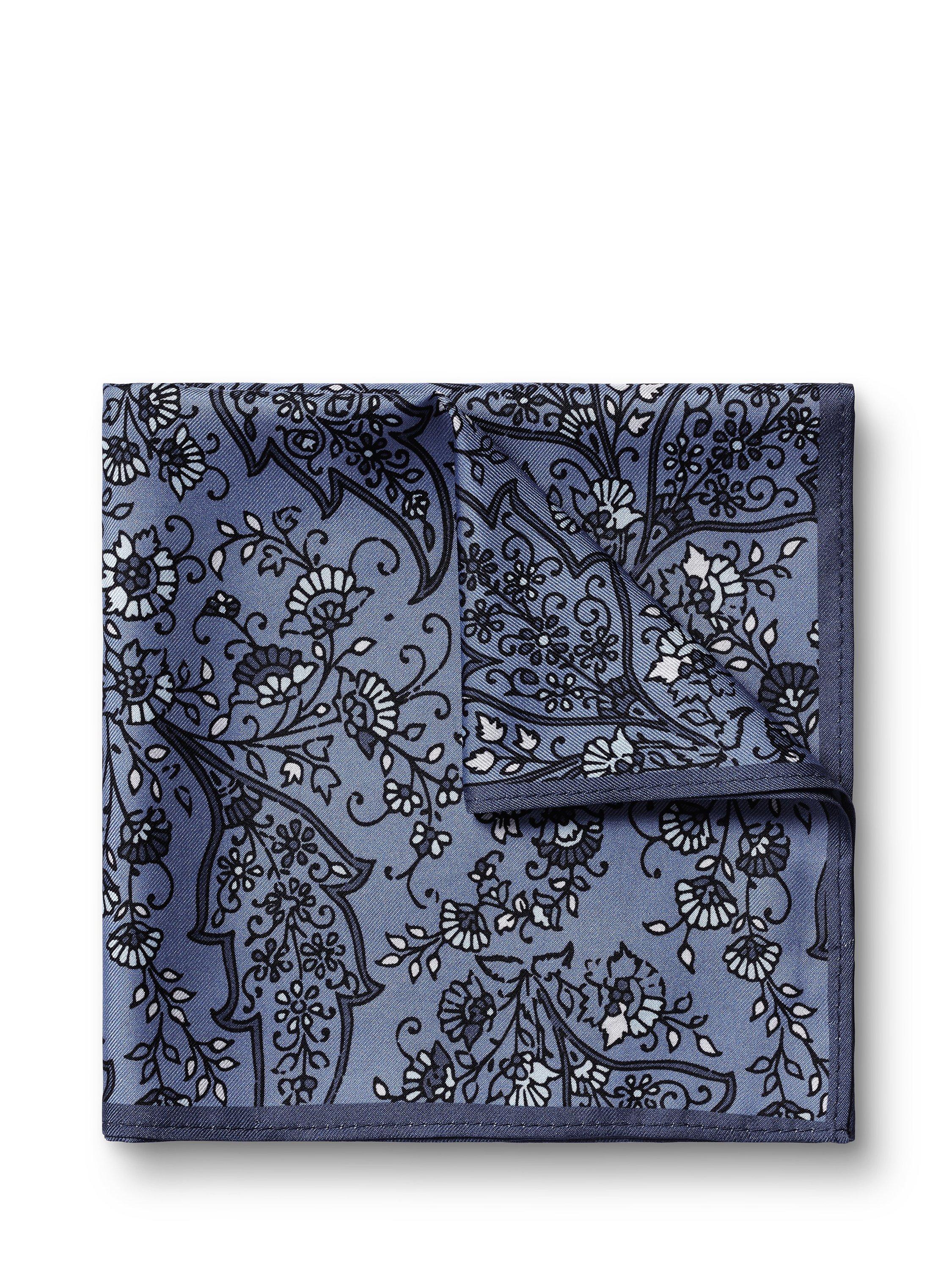 Charles Tyrwhitt Paisley Print Silk Pocket Square, Indigo Blue