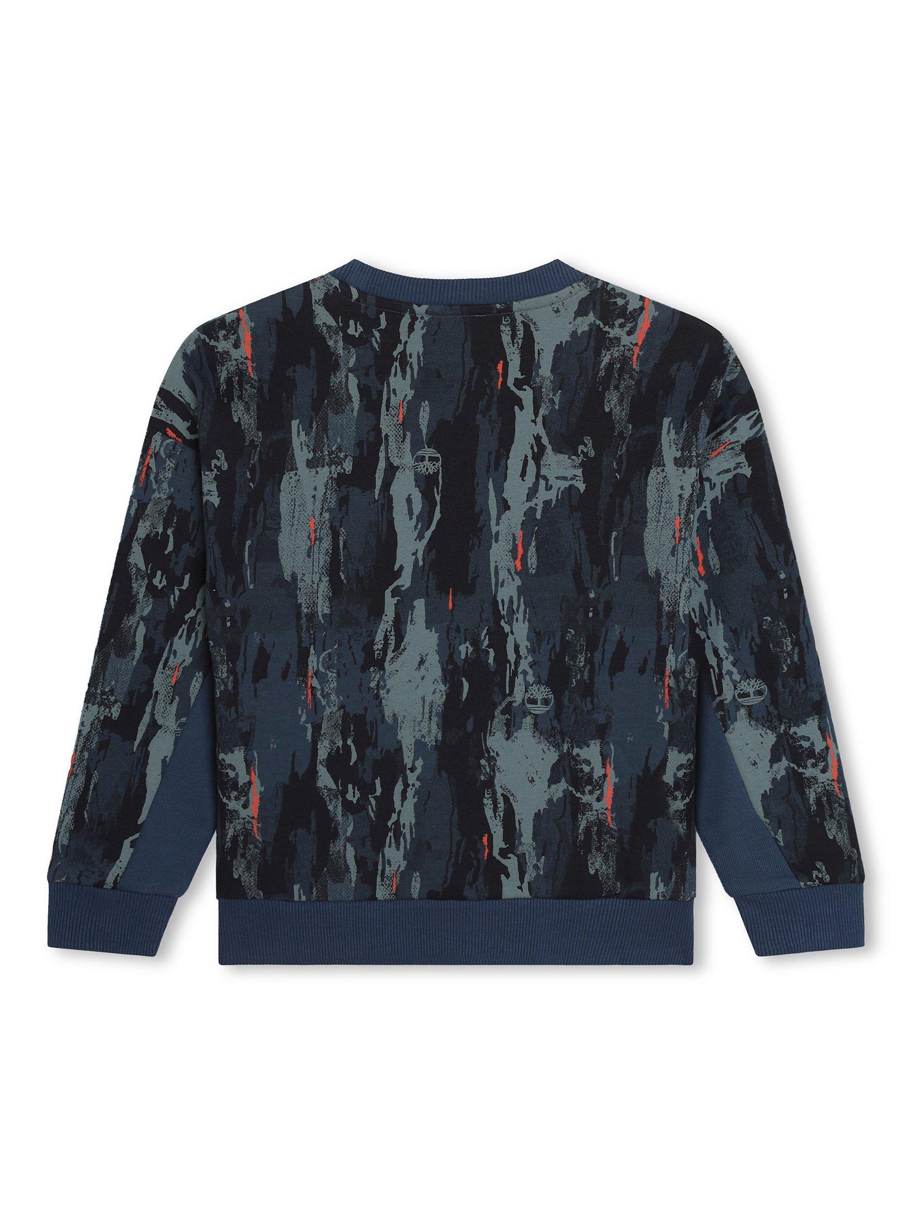 Product image 2 of 3, which shows Timberland Kids' Logo Abstract Print French Terry Sweatshirt, Multi, 4 years