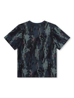 Timberland Kids' Fancy Logo Abstract Print T-Shirt, Blue/Multi - view 2, Blue/Multi