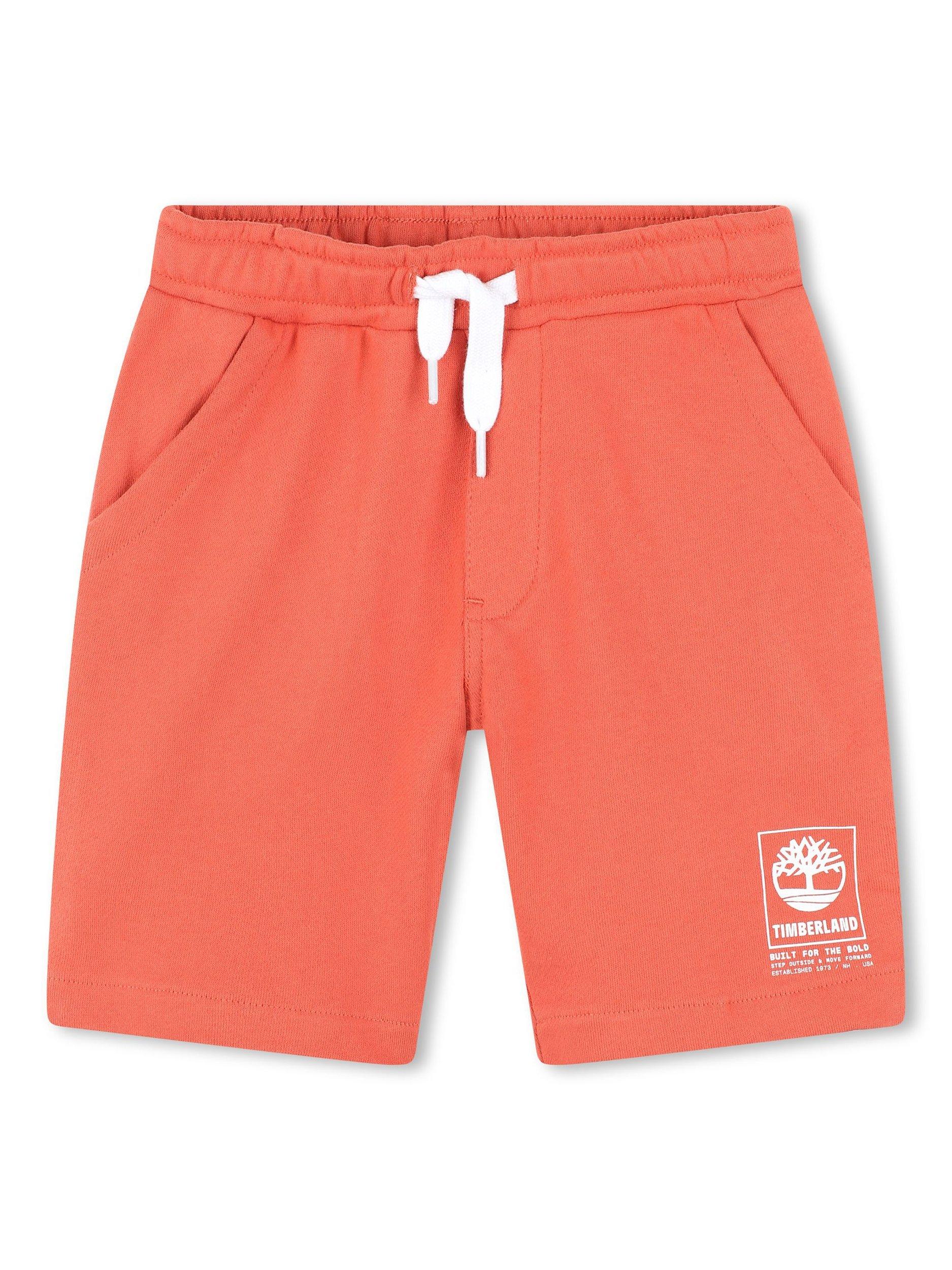 Product image 1 of 2, which shows Timberland Kids' French Terry Track Bermuda Shorts, Orange, 4 years