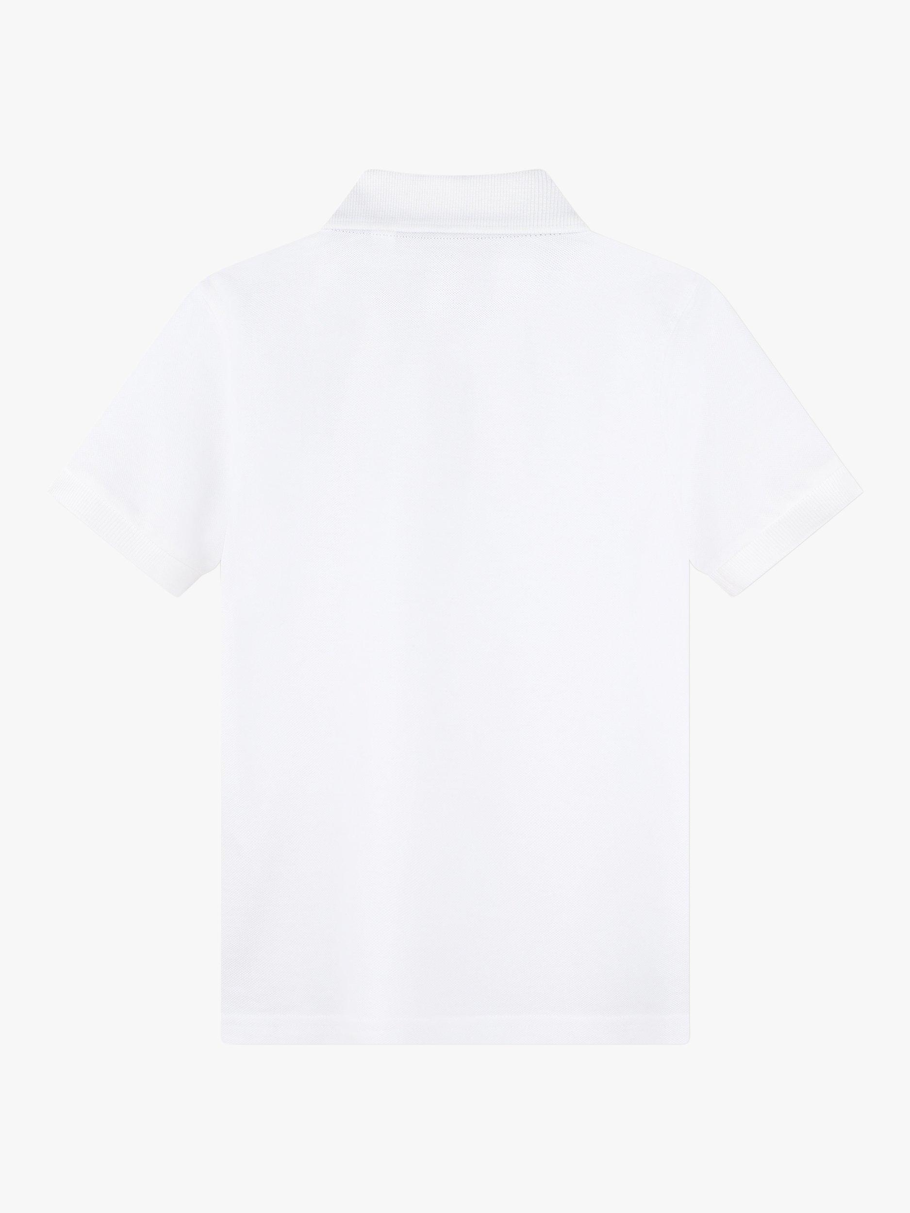 Product image 2 of 2, which shows Timberland Kids' Logo Short Sleeve Polo Shirt, White, 5 years