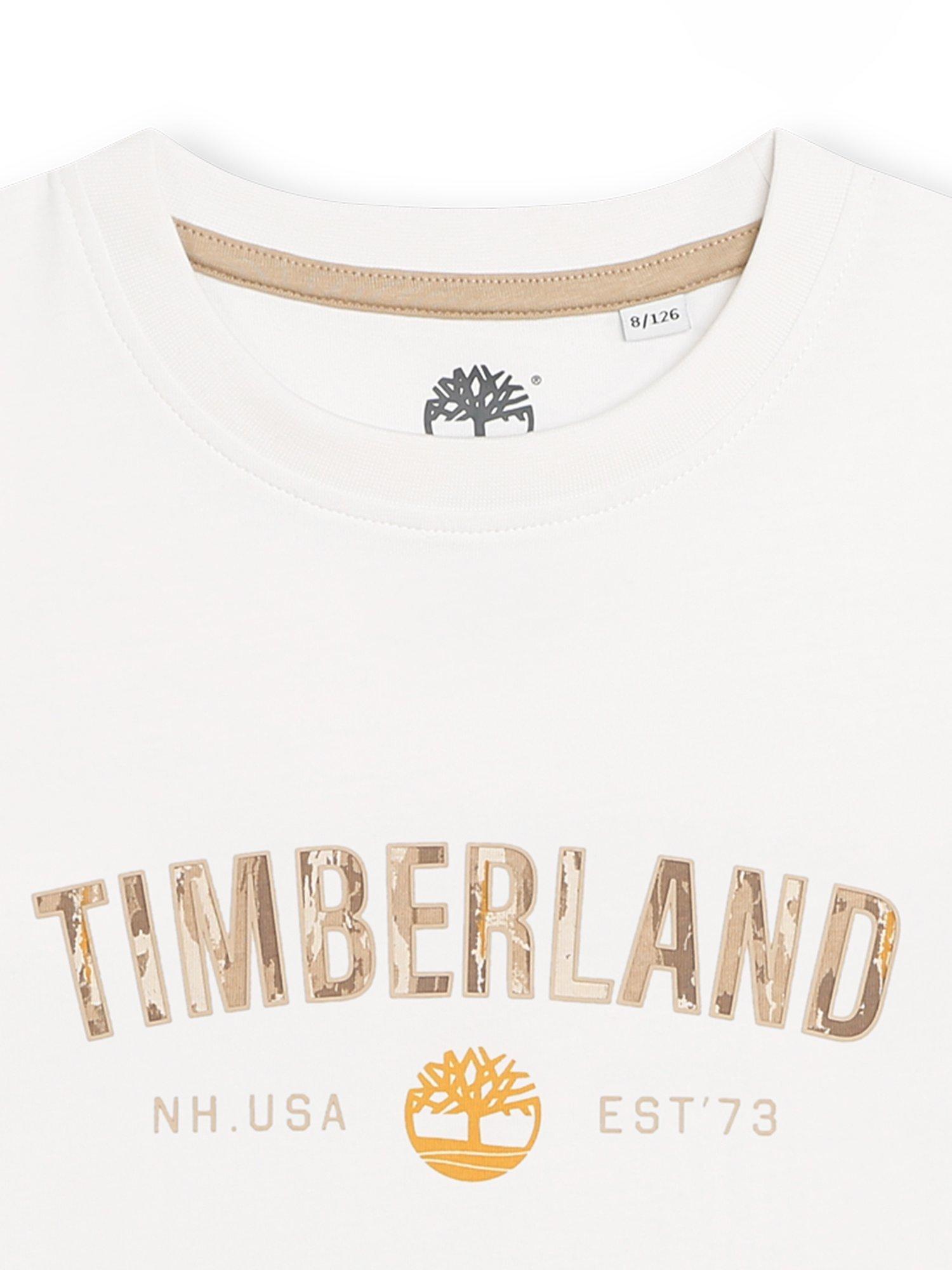 Product image 3 of 3, which shows Timberland Kids' Abstract Logo T-Shirt, White, 6 years