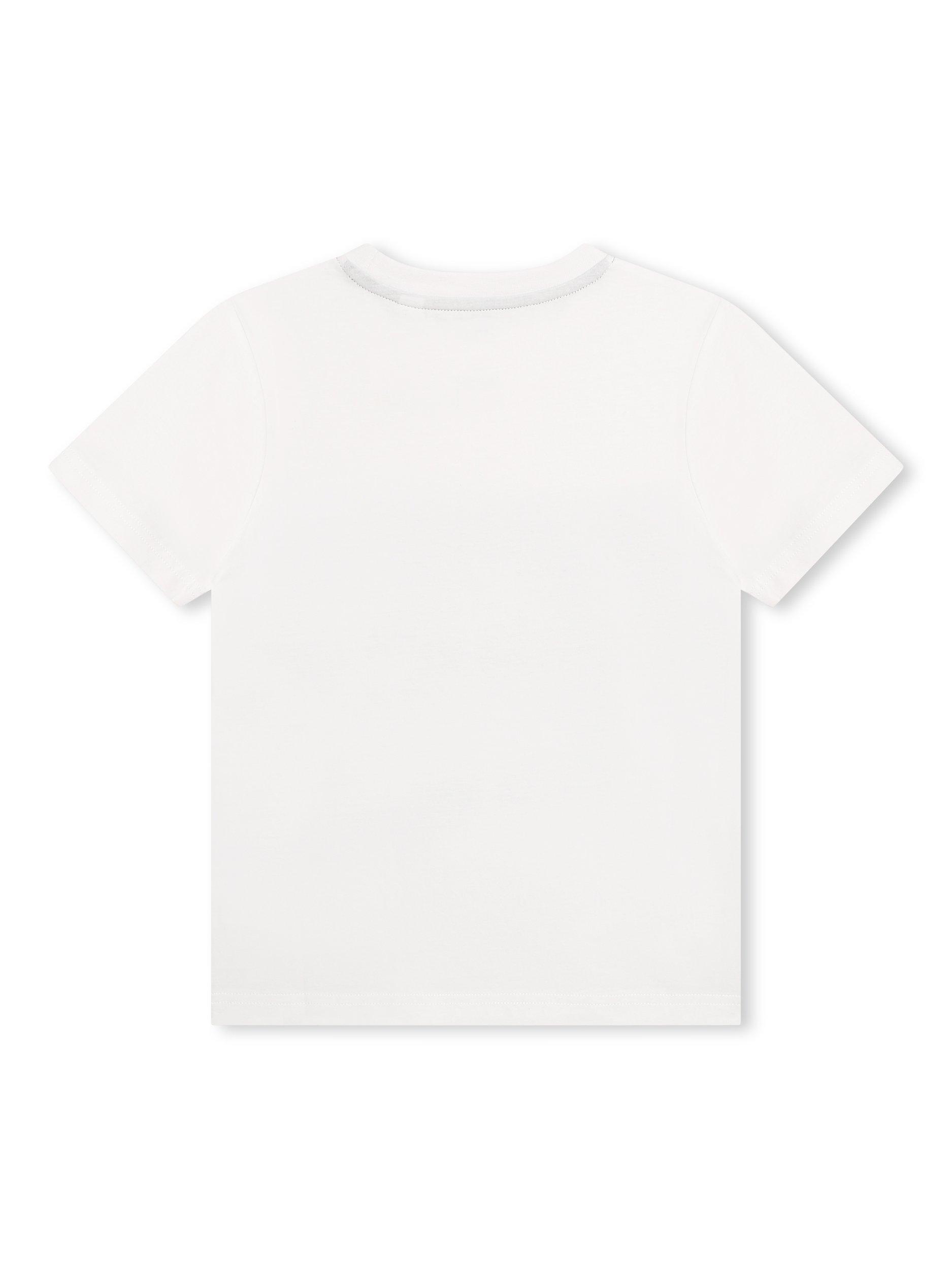 Product image 2 of 3, which shows Timberland Kids' Logo Abstract Print T-Shirt, White, 4 years