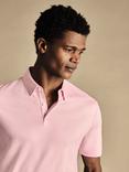 Charles Tyrwhitt Short Sleeve Jersey Polo Shirt, Light Pink