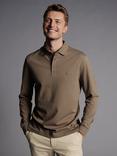 Charles Tyrwhitt Long Sleeve Pique Polo Shirt, Camel