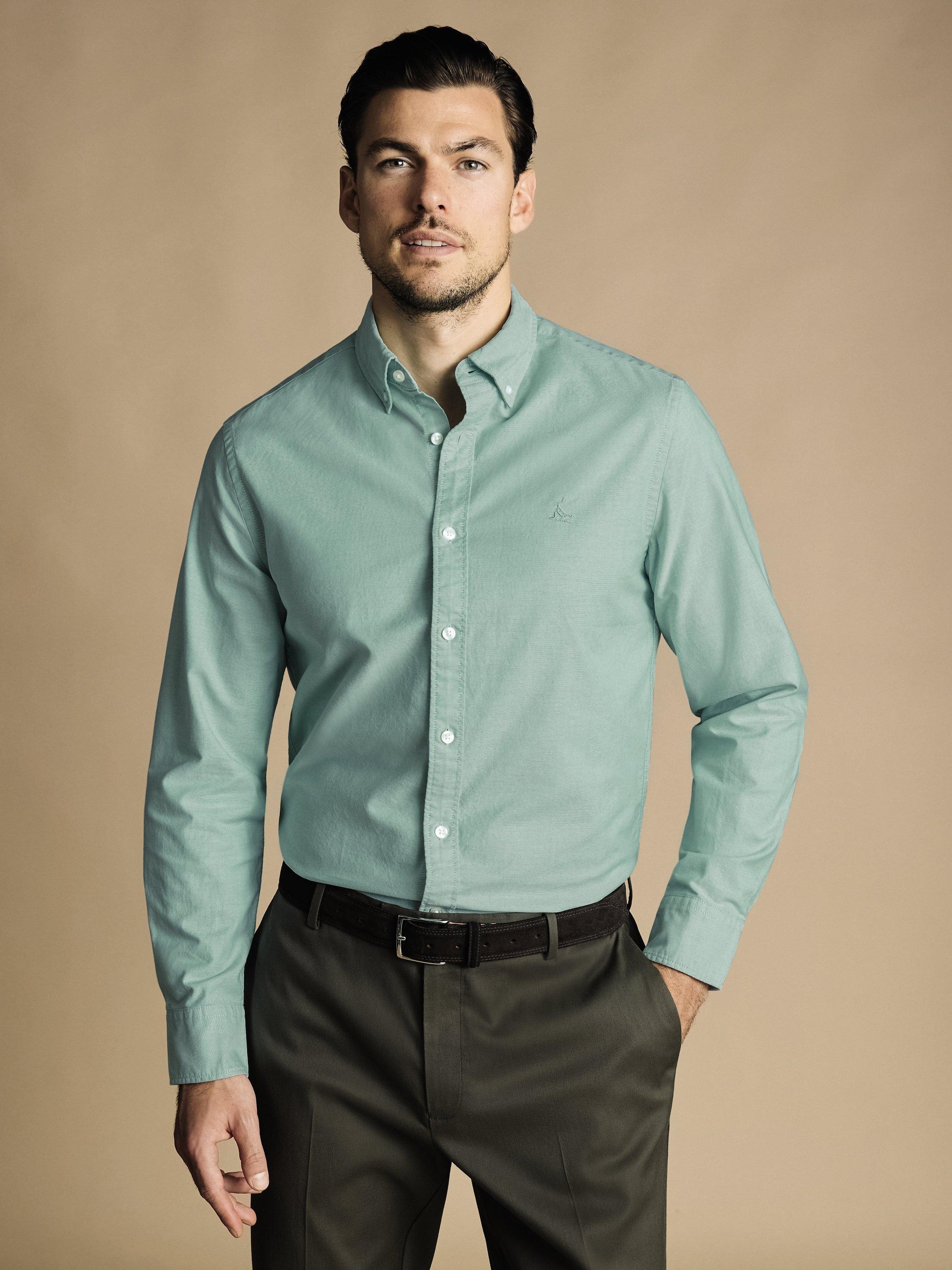 Charles Tyrwhitt Slim Fit Washed Oxford Shirt, Spearmint