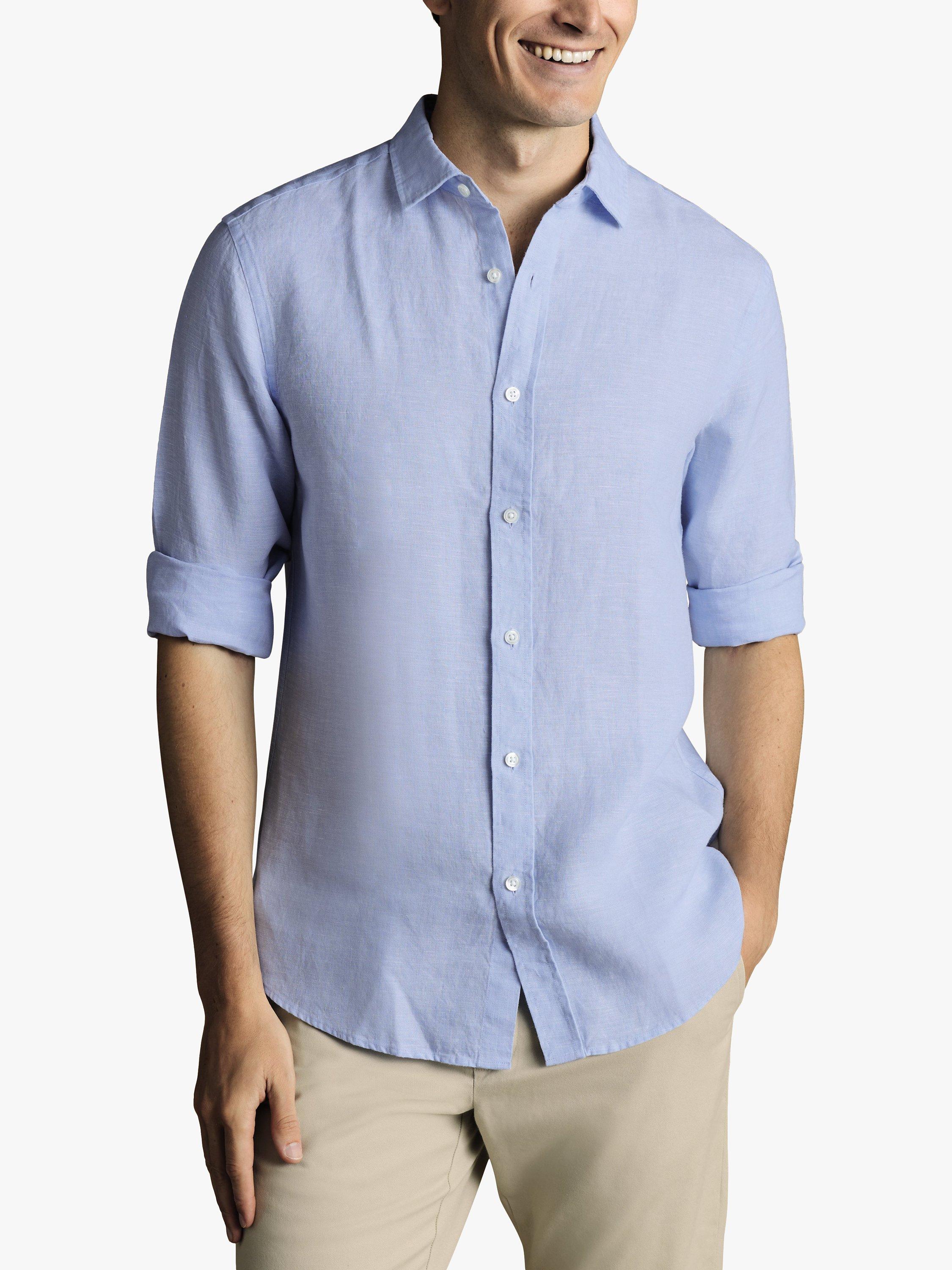 Charles Tyrwhitt Slim Fit Pure Linen Shirt, Sky Blue