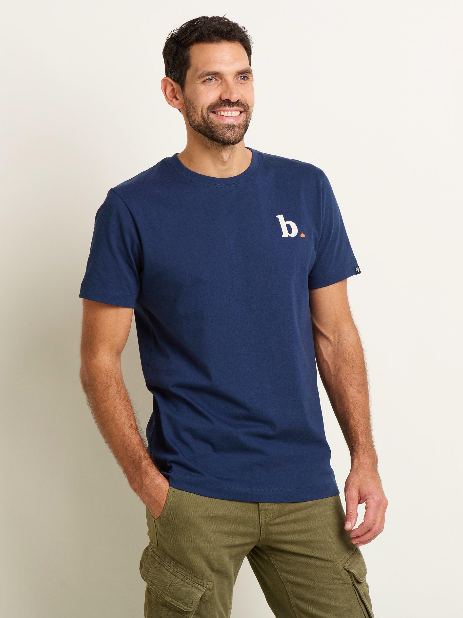Brakeburn Logo Back Graphic T-Shirt, Navy