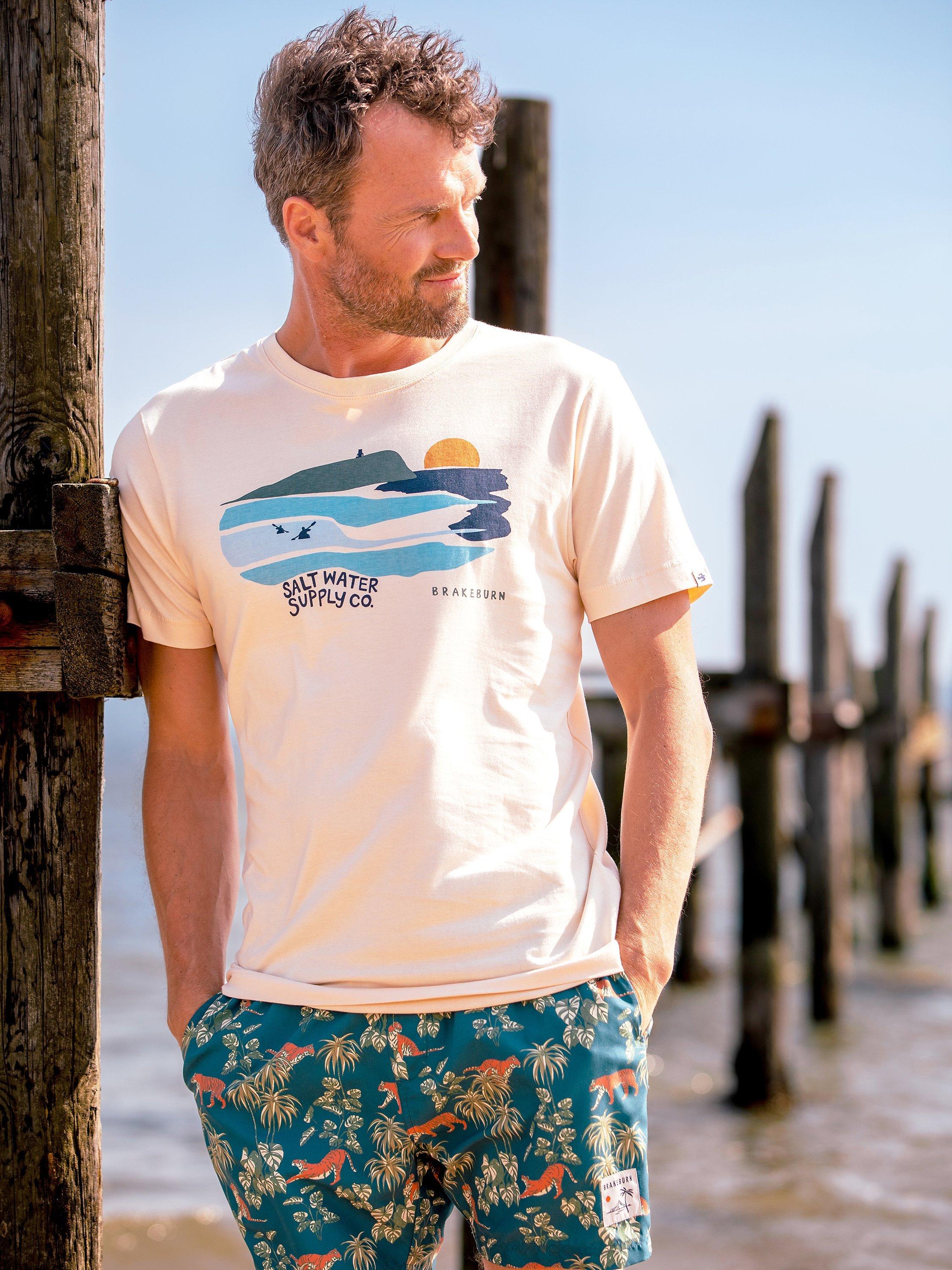 Brakeburn Bay Cotton T-Shirt, Ecru