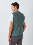 John Lewis Fisherman Cotton Rib Knit Tank Top, Green Gables/Grey Mist