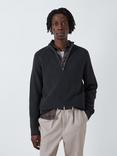 John Lewis Cotton Cashmere Half Zip Rib Knit Collar Jumper