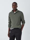 John Lewis Cotton & Cashmere Blend Button Neck Jumper