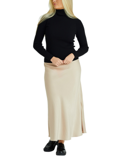 A-VIEW Ribbed Roll Neck Blouse, Black