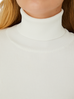 A-VIEW Ribbed Roll Neck Blouse - view 2, Off White