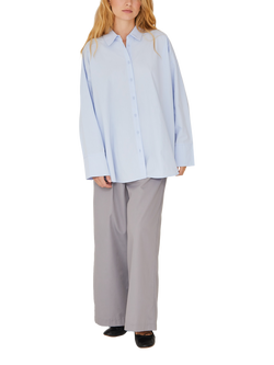 A-VIEW Magnolia Oversized Cotton Shirt, Light Blue