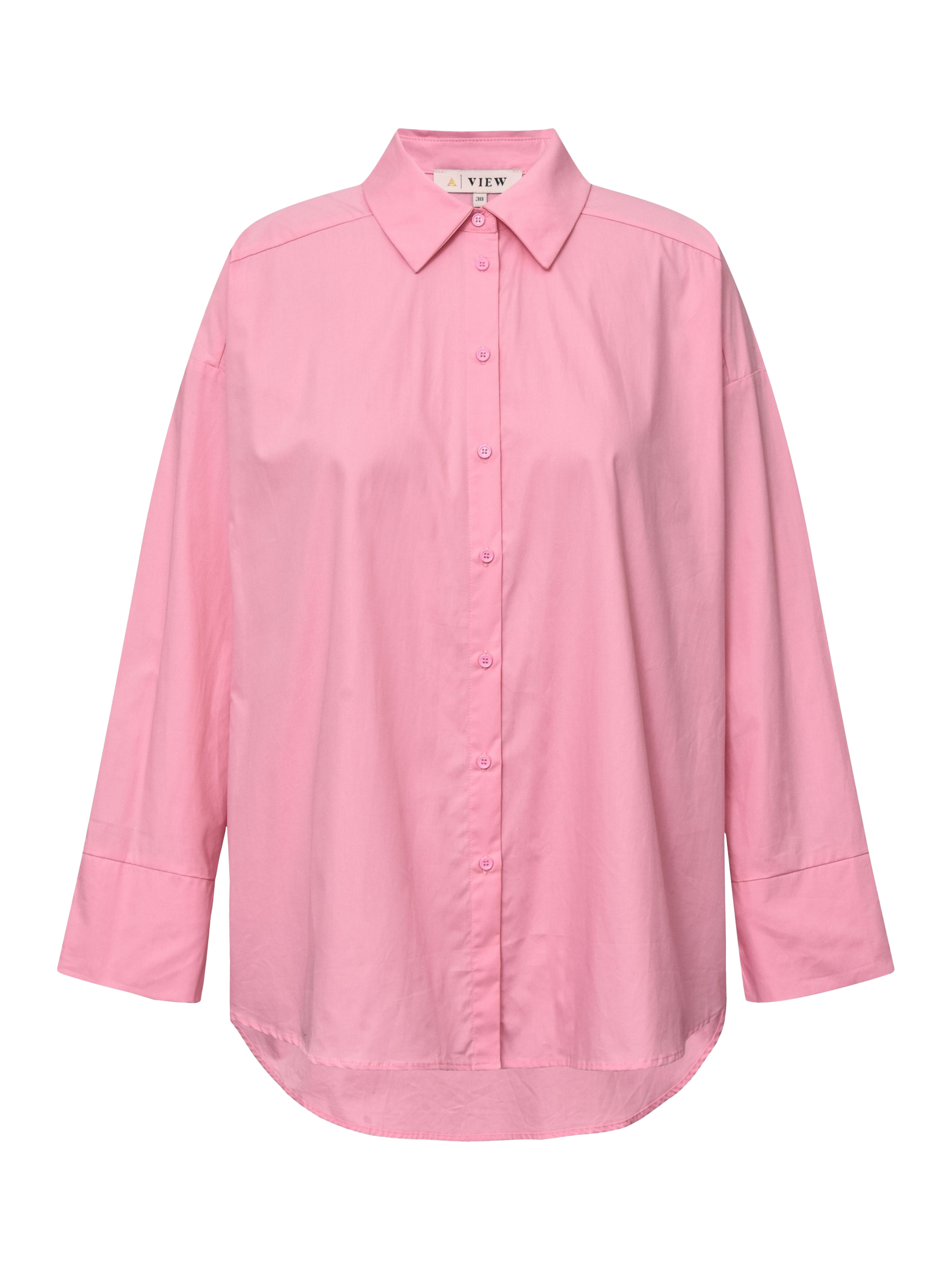 Product image 3 of 4, which shows A-VIEW Magnolia Oversized Cotton Shirt, Pink, 8