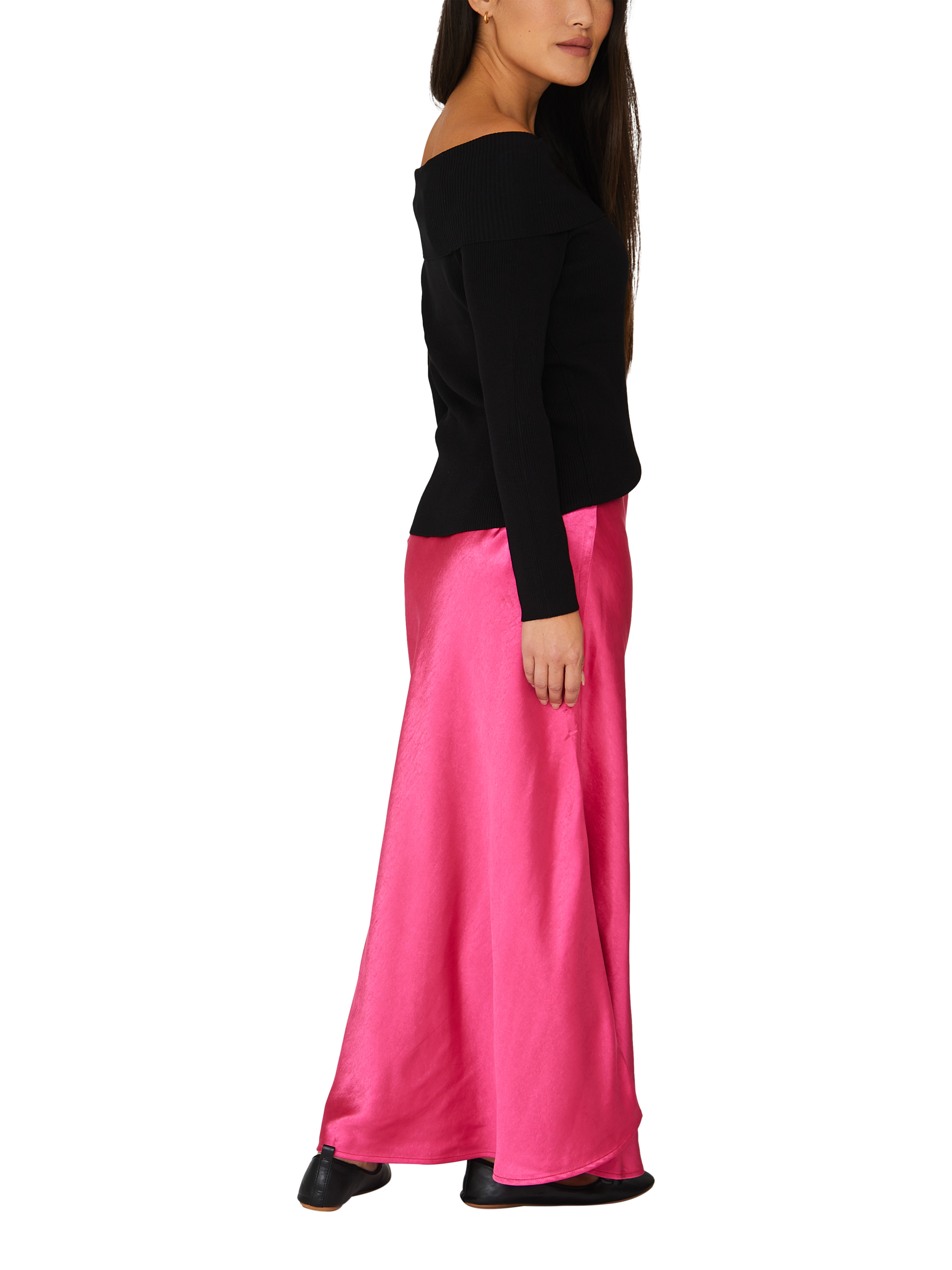 Product image 3 of 4, which shows A-VIEW Carry Sateen Skirt, Pink, 8