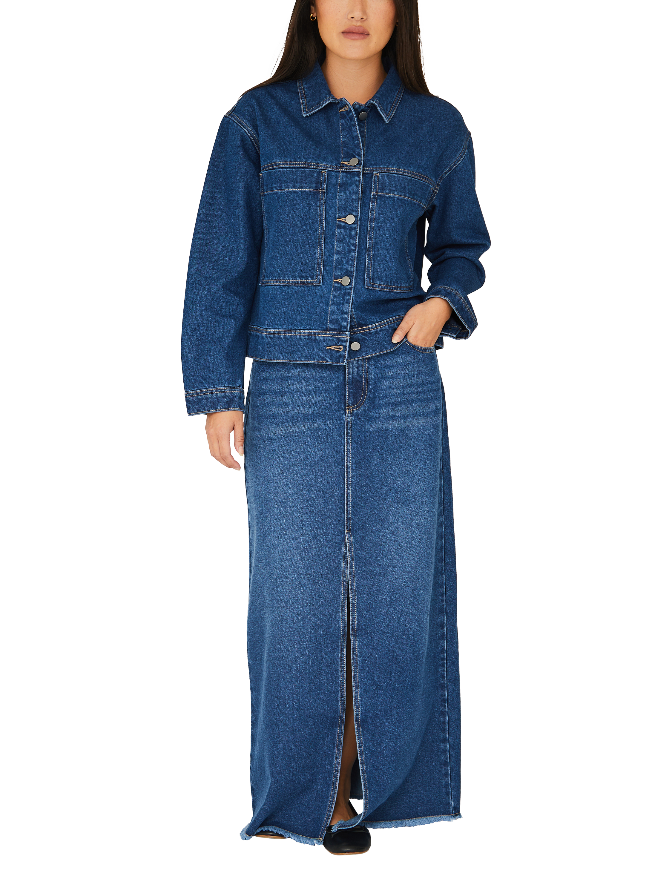A-VIEW Sean Denim Jacket, Denim Blue