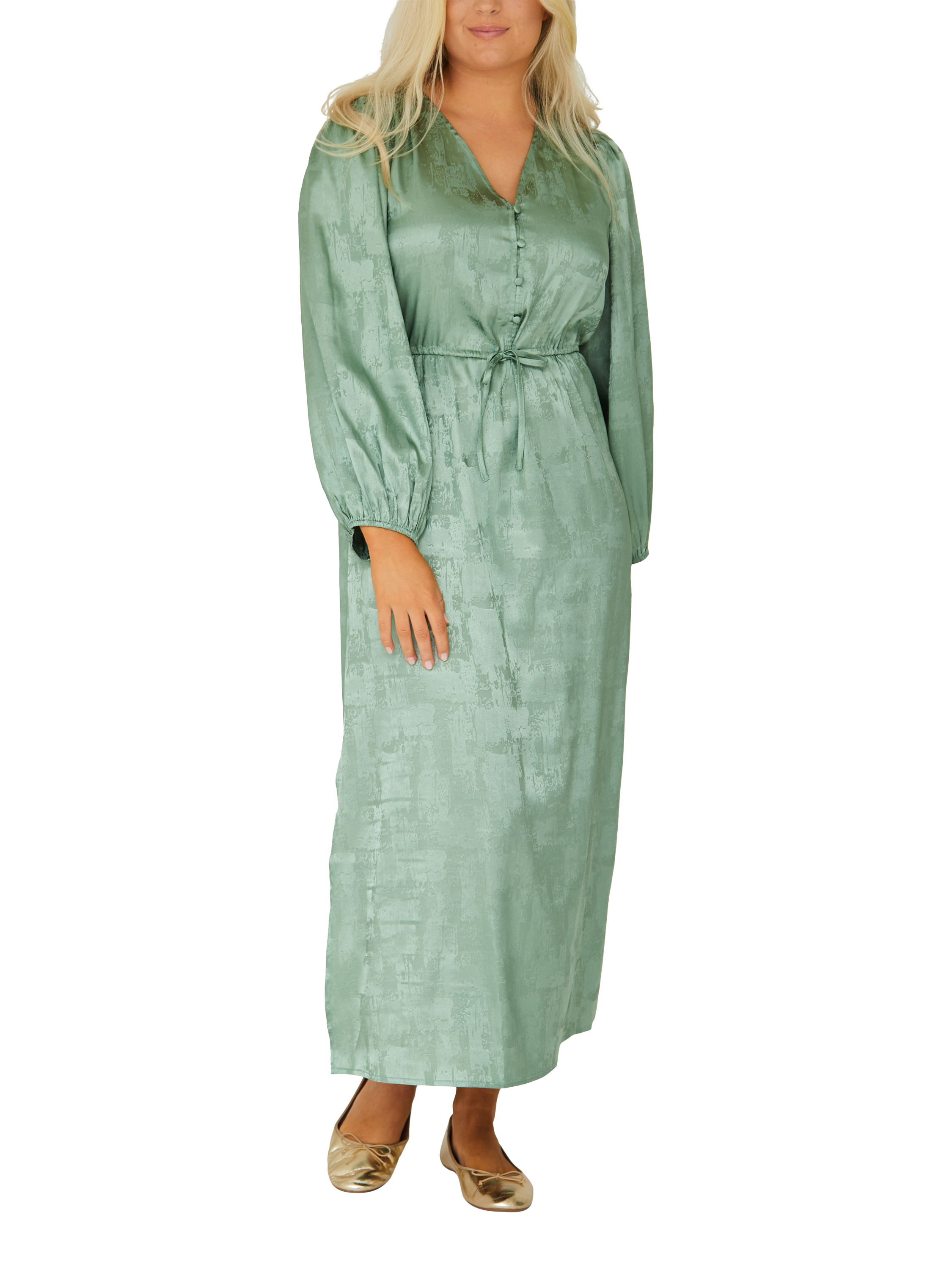 Product image 1 of 6, which shows A-VIEW Luna Maxi Dress, Dusty Green, 10