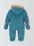 John Lewis Baby Dinosaur Quilted Snowsuit, Multi