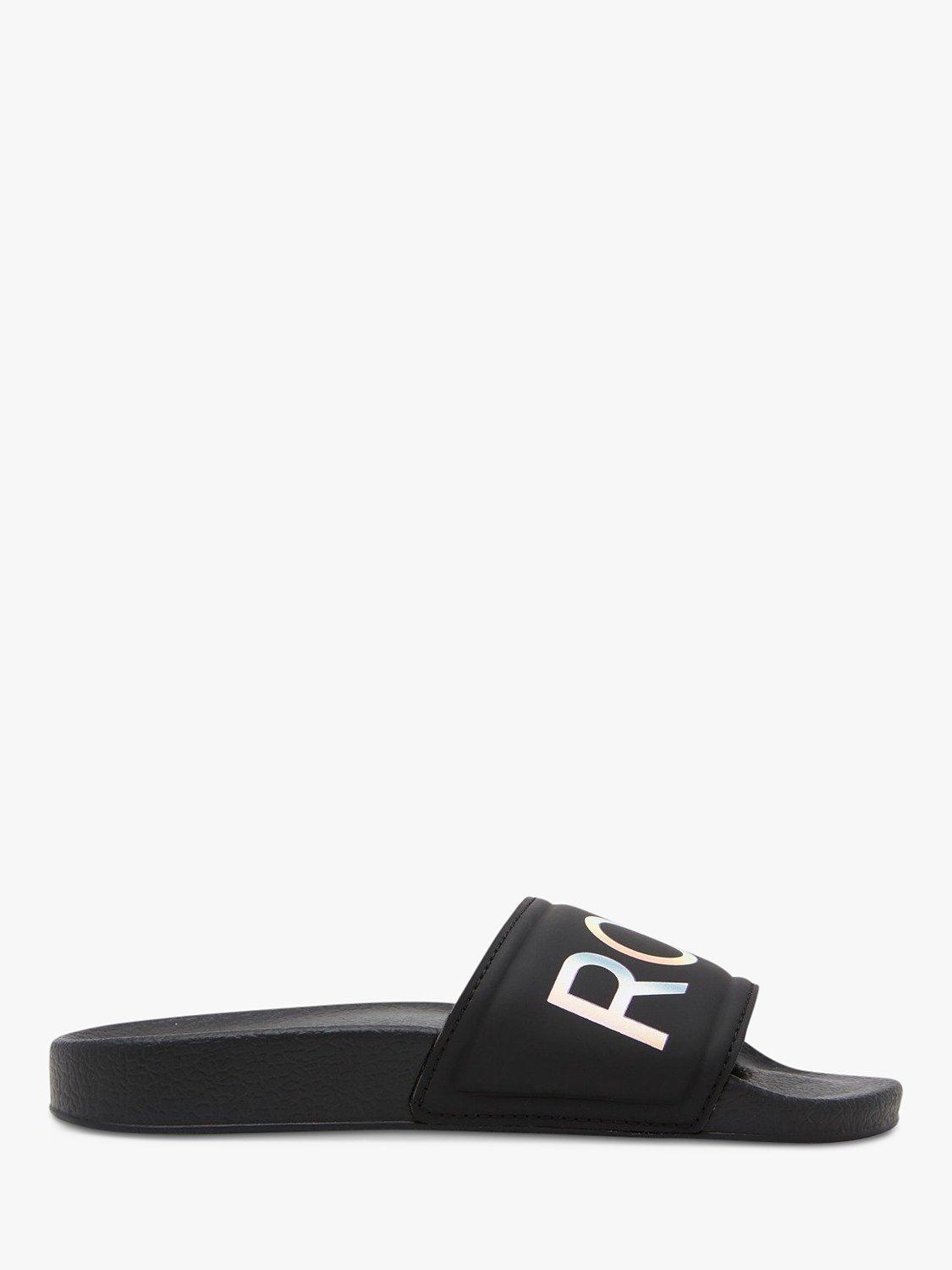 Product image 1 of 4, which shows Roxy Kids' Slippy II Logo Sliders, Black, 10 Jnr