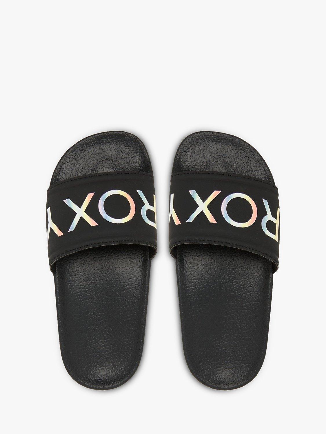 Product image 3 of 4, which shows Roxy Kids' Slippy II Logo Sliders, Black, 10 Jnr