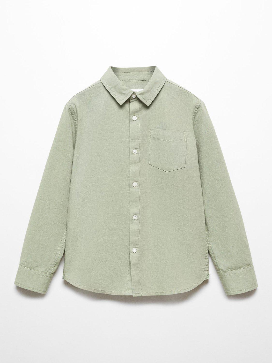 Mango Kids' Pol Regular Fit Shirt, Beige Khaki